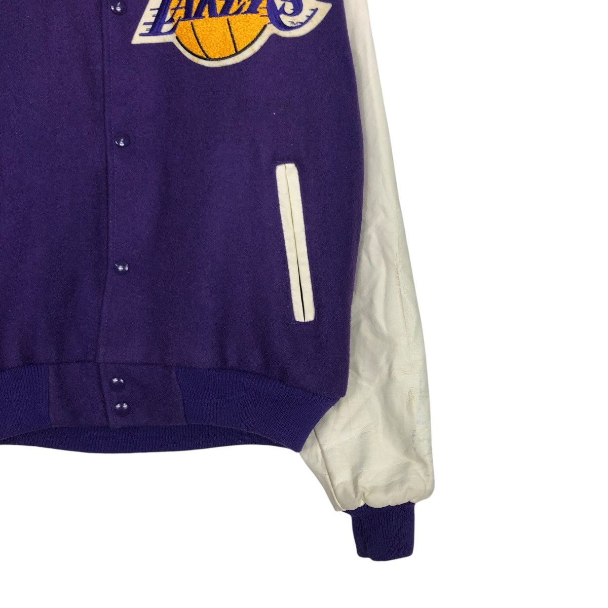 Chalk Line 🔥VINTAGE VARSITY LEATHER JACKET CHALK LINE LAKERS BIG LOGO Size US L / EU 52-54 / 3 - 7 Thumbnail