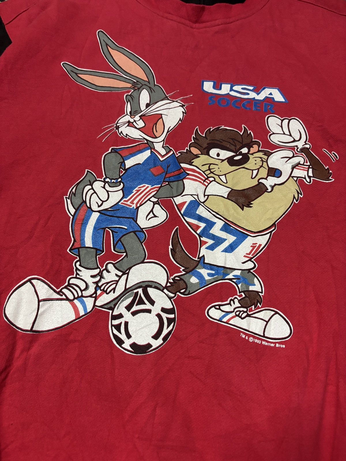 Vintage 💥RARE💥VINTAGE 1993 USA SOCCER LOONEY TUNES SWEATSHIRT 🔥 Size US XL / EU 56 / 4 - 9 Thumbnail
