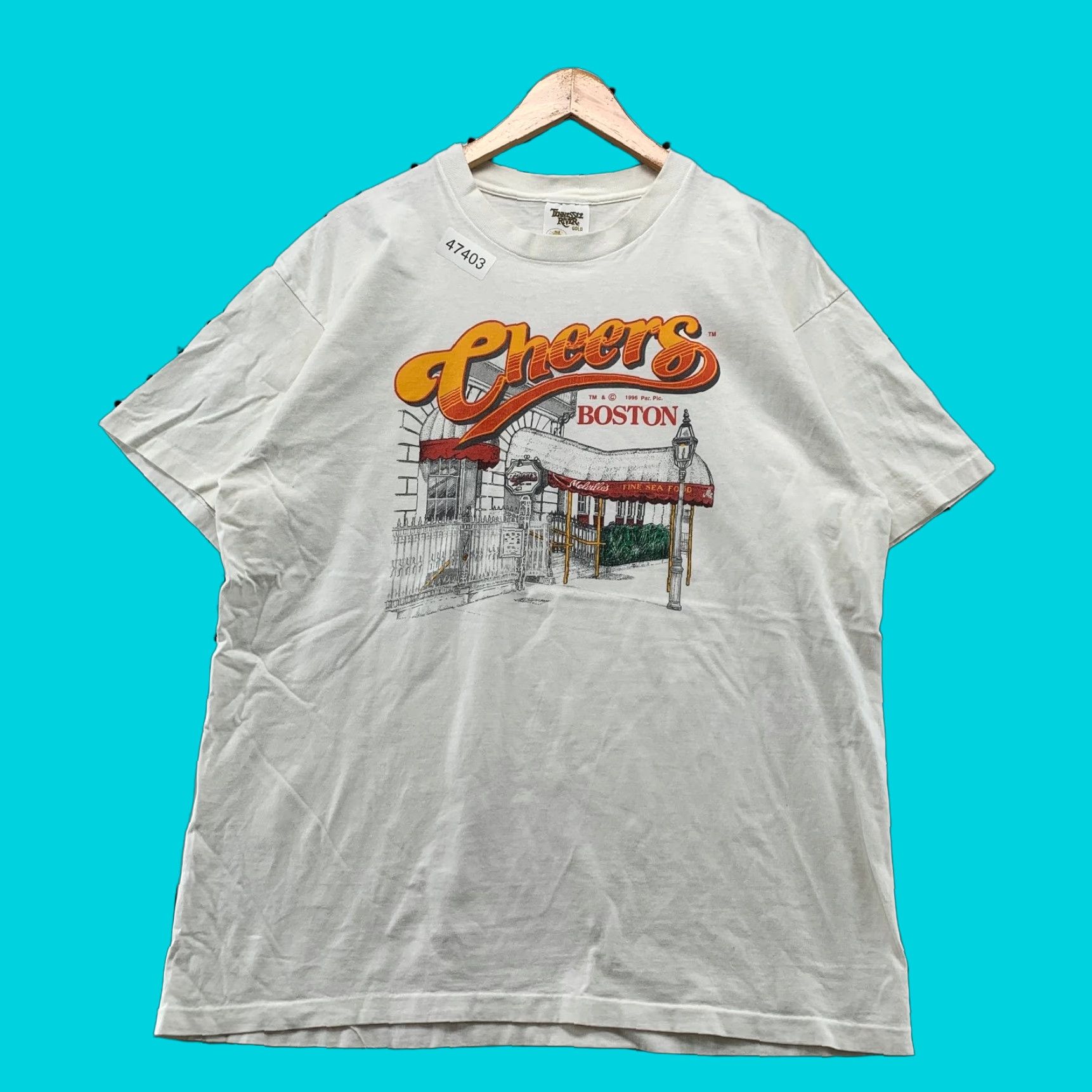 Vintage Vintage 90s Cheers Boston Bar T Shirt Mens XL White Single Stitch TV Beer USA Size US XL / EU 56 / 4 - 1 Thumbnail