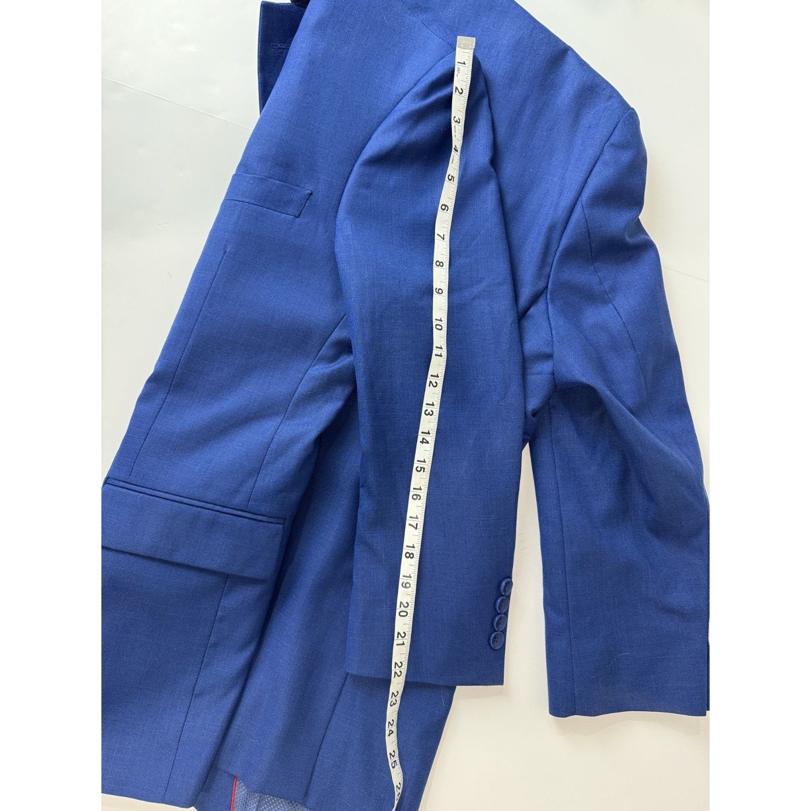 Other Bacaccio Uomo Blue 2-Piece Suit 40S Jacket 34S Pants Slim Size 40S - 19 Thumbnail