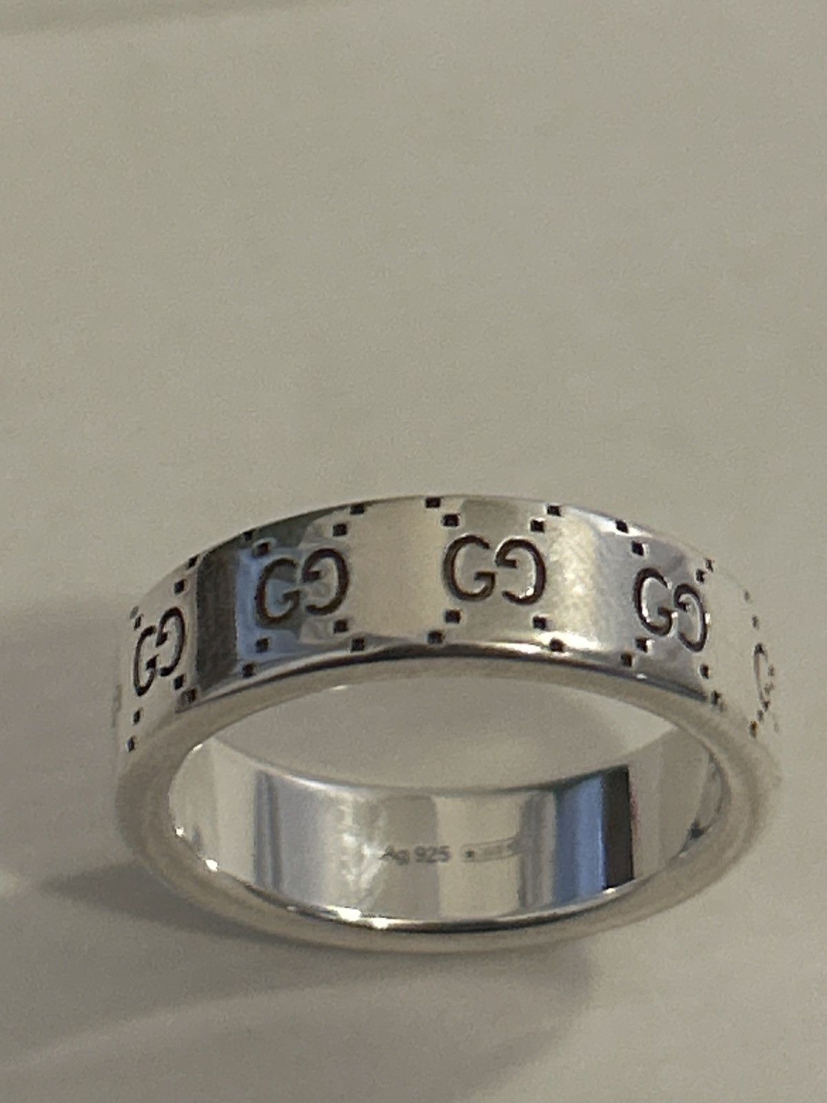 Gucci Gucci Signature GG Wide Logo Ring AG 925 814720 Size ONE SIZE - 6 Thumbnail