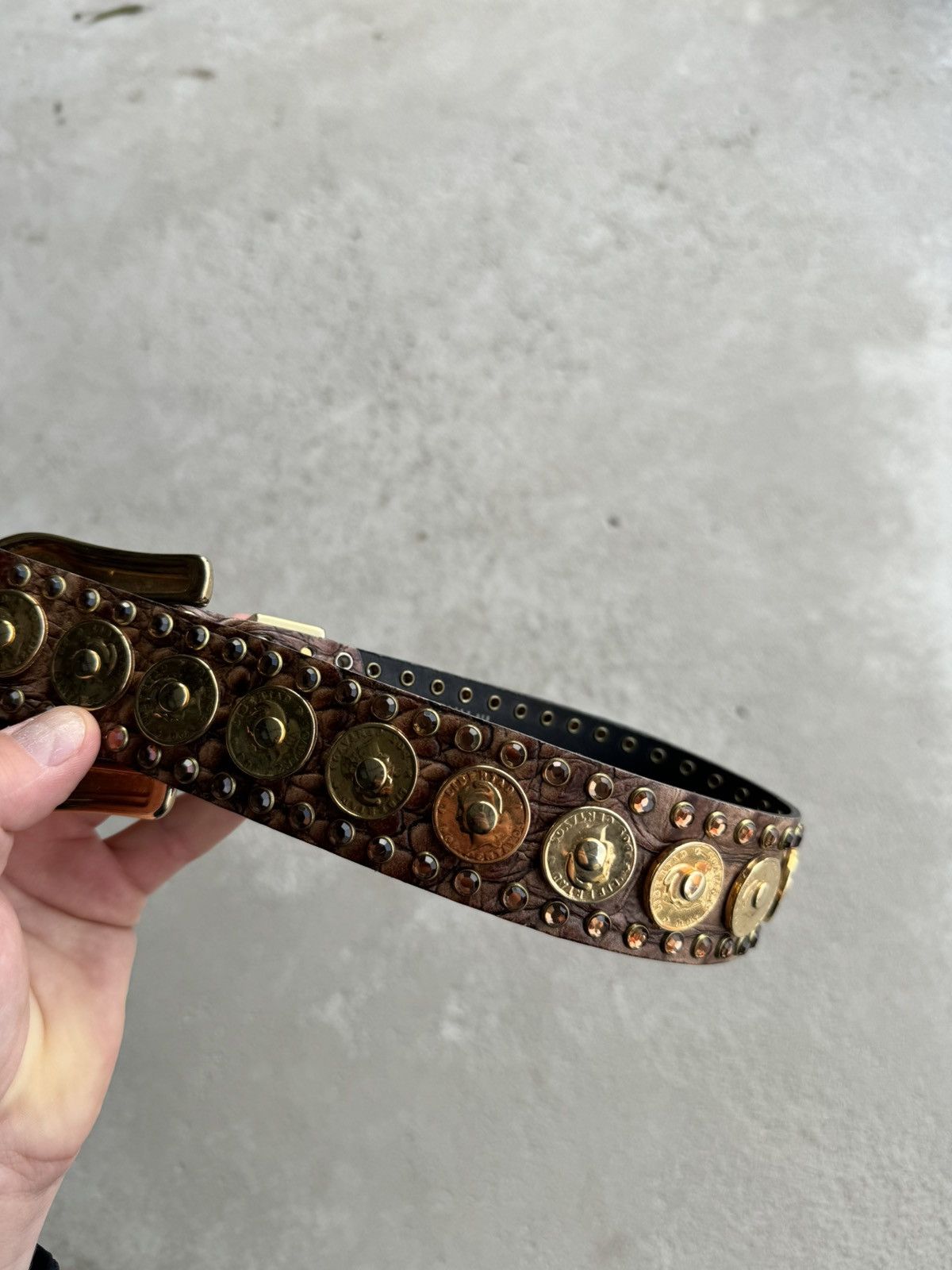 Japanese Brand × Vintage vintage rhinestones brown belt bb simon style Size ONE SIZE - 7 Thumbnail