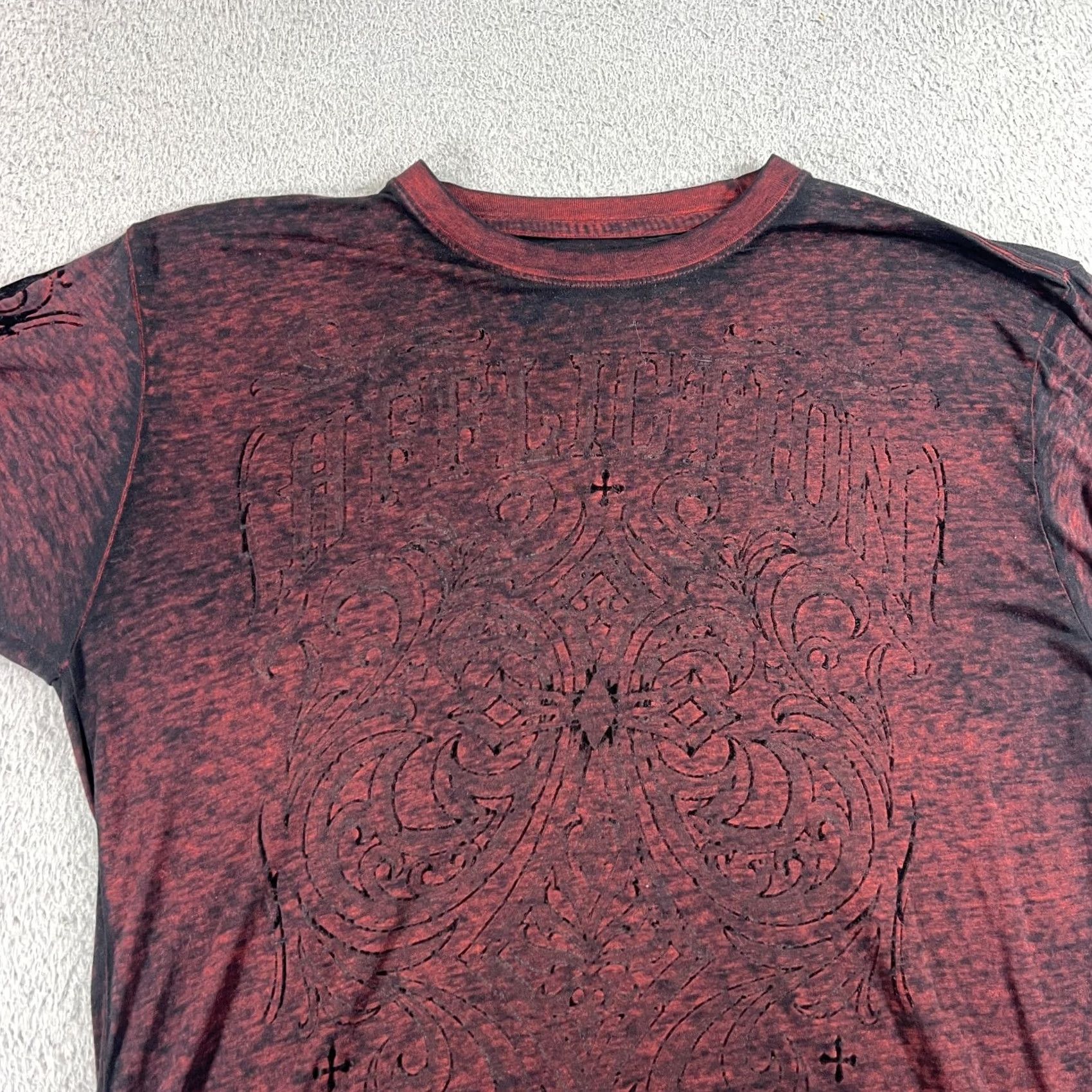 Affliction Affliction Shirt Mens Large Red Black Y2K Live Fast Tie Dye Tee Size US L / EU 52-54 / 3 - 2 Thumbnail