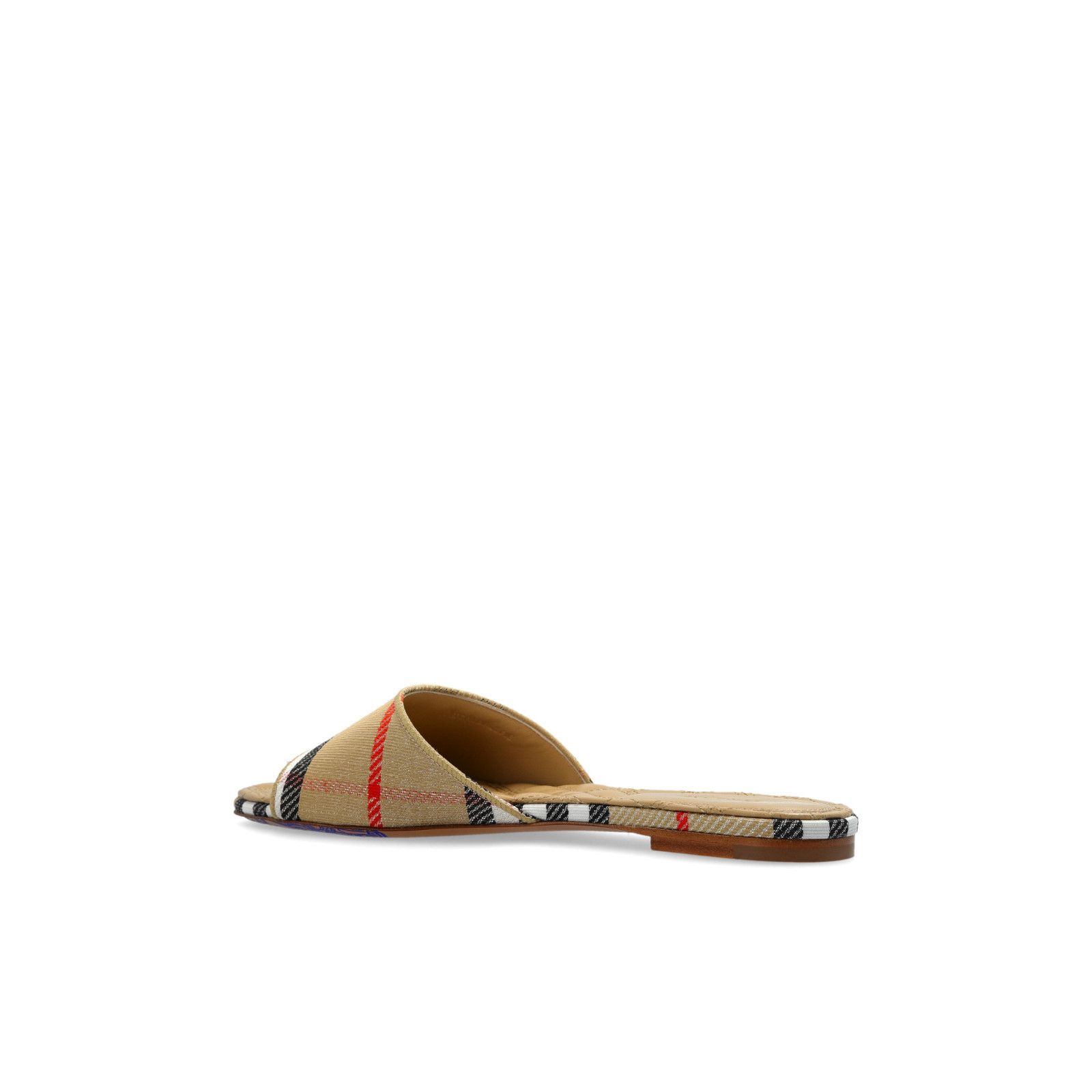 Burberry BURBERRY Check Beige Leather Flip Flops New & Authentic (W Size US 6 / IT 36 - 3 Thumbnail