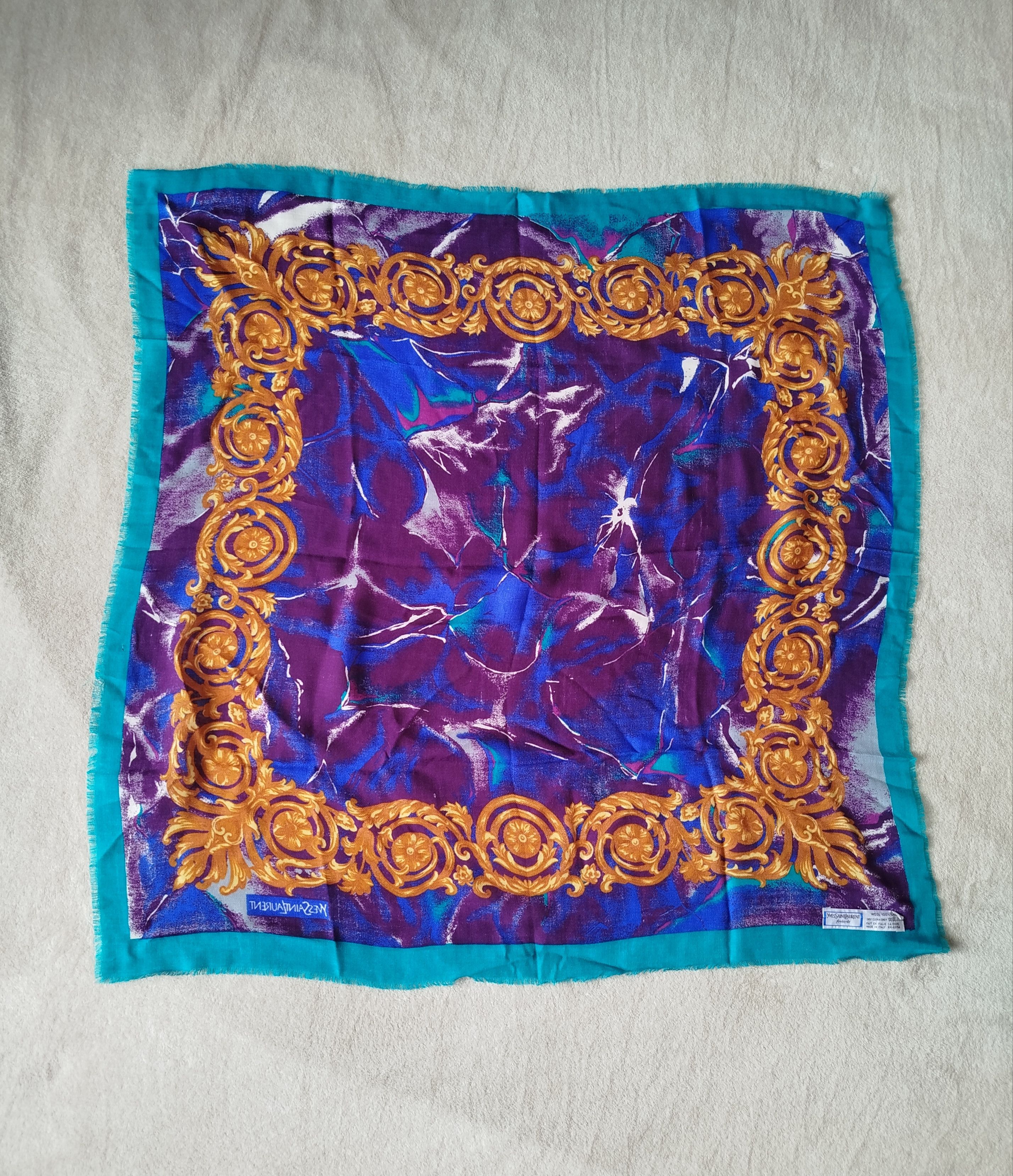 Yves Saint Laurent Yves Saint Laurent vintage wool square scarf Size ONE SIZE - 2 Thumbnail