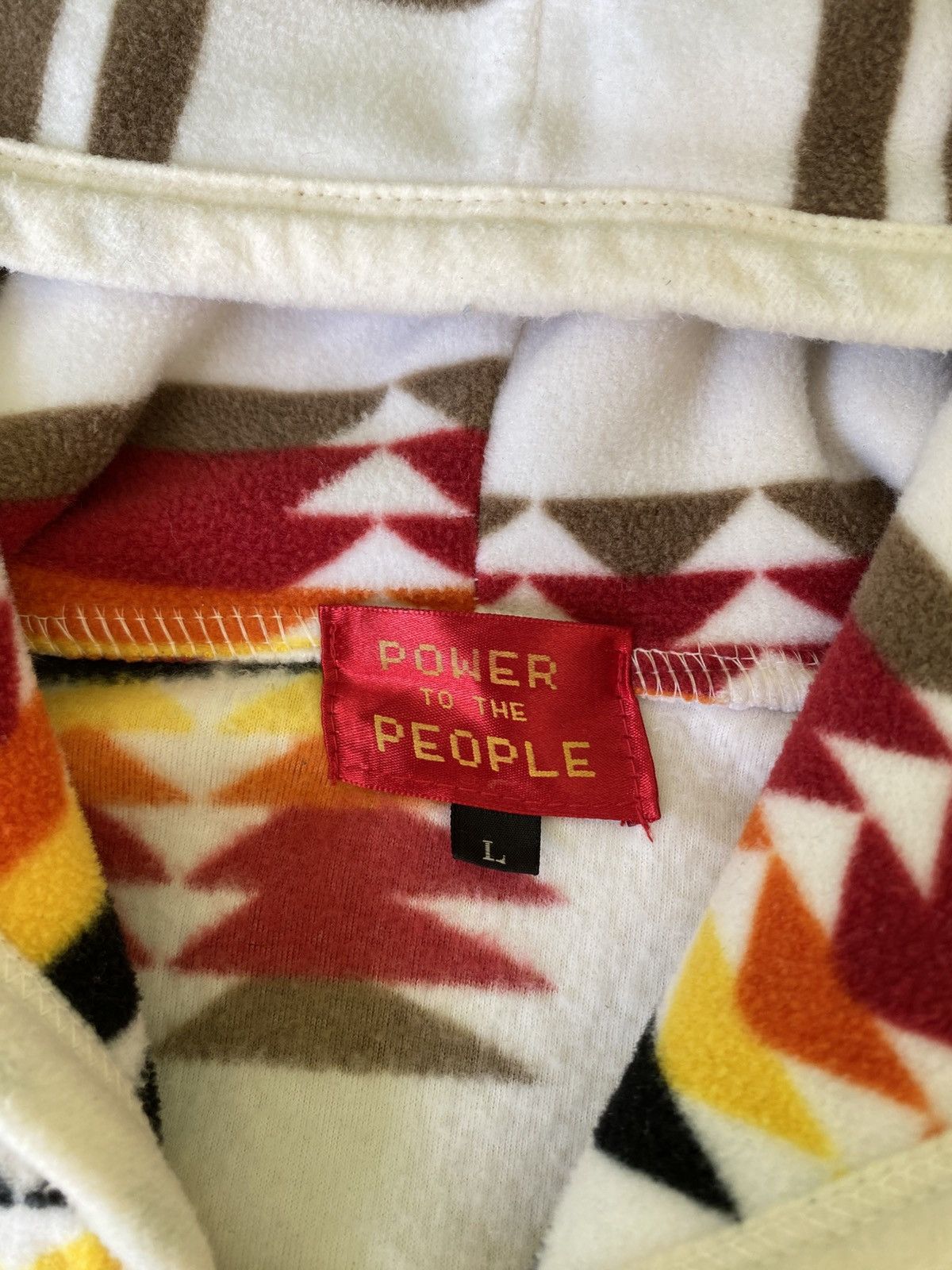Japanese Brand Power To The People Native Fleece Hood Coat Size US L / EU 52-54 / 3 - 8 Thumbnail