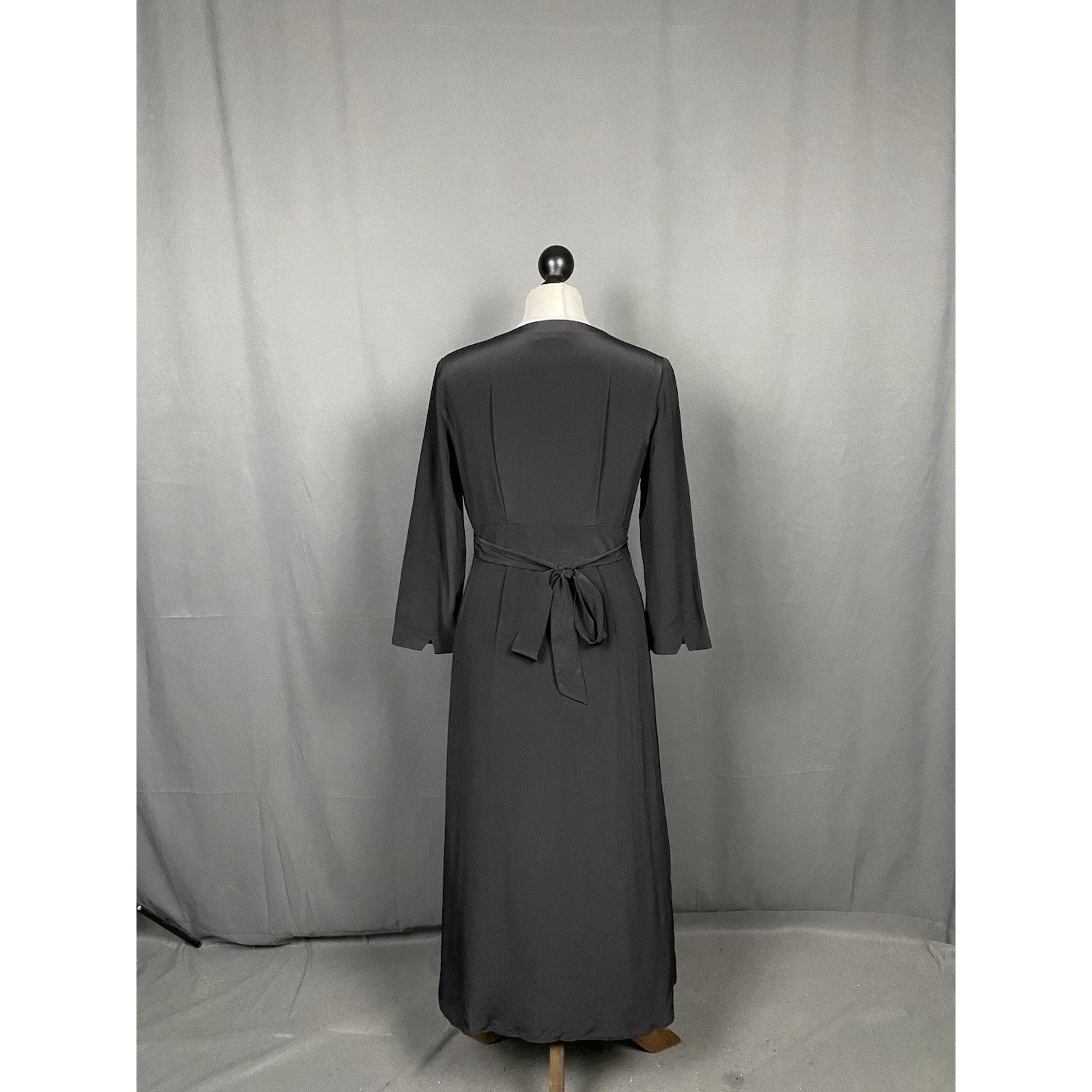 Sezane Sezane Women's Black A-Line Maxi Silk Dress Size 36 Size XS / US 0-2 / IT 36-38 - 7 Thumbnail