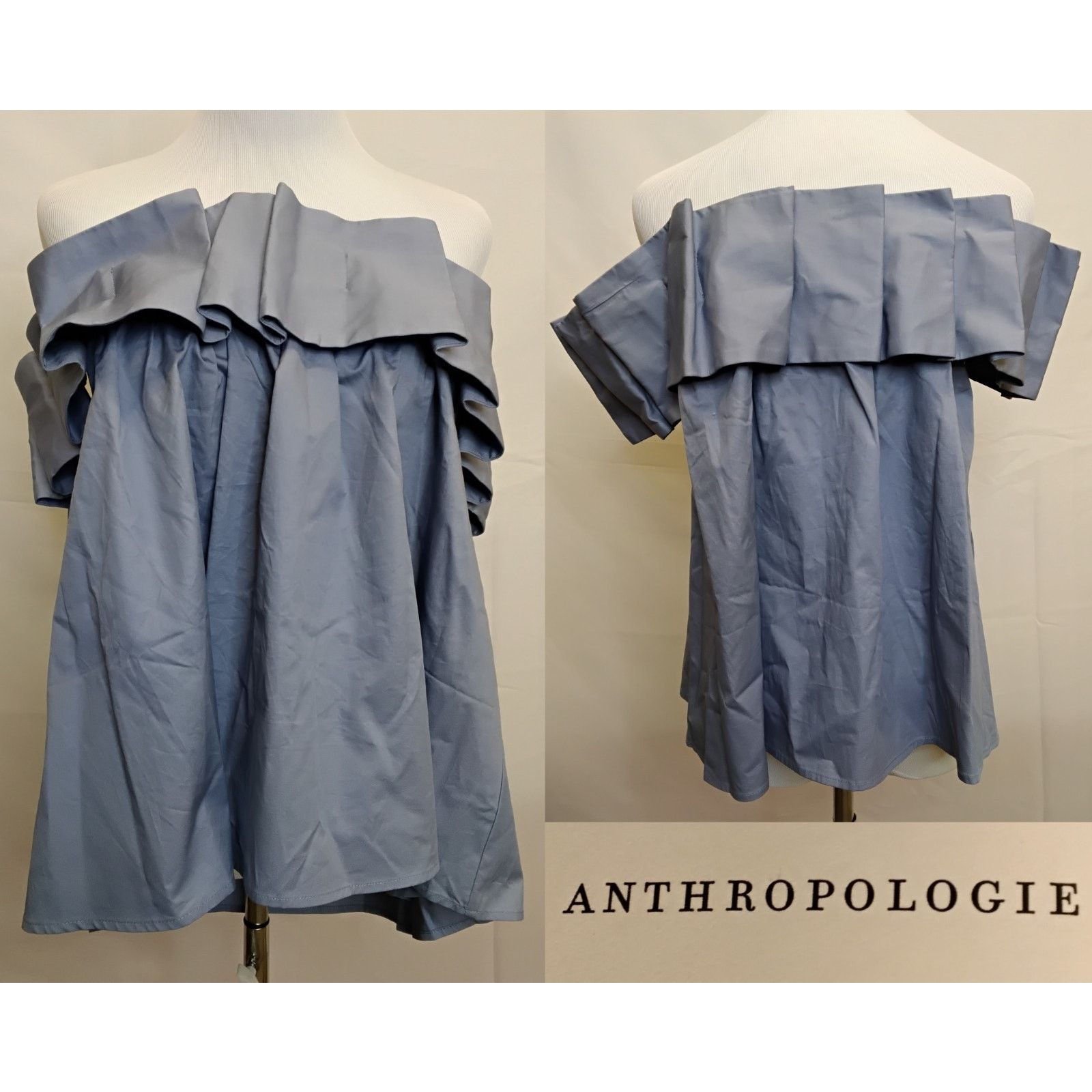 Anthropologie Anthropologie Mare Mare Off Shoulder Top Women's M Blue NWT Size M / US 6-8 / IT 42-44 - 1 Thumbnail
