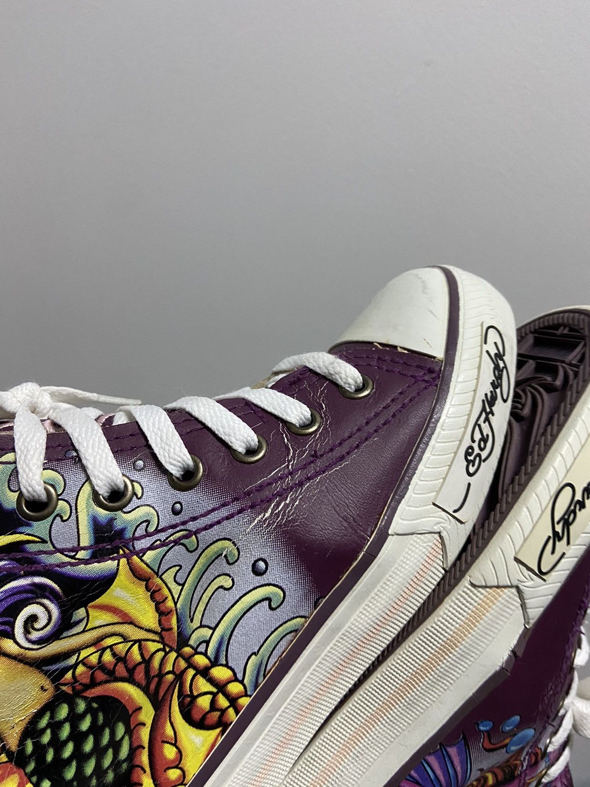 Ed Hardy × Vintage Ed Hardy vintage hi Top Sneakers print logo girl mermaid 🧜‍♀️ Size US 7 / IT 37 - 11 Thumbnail