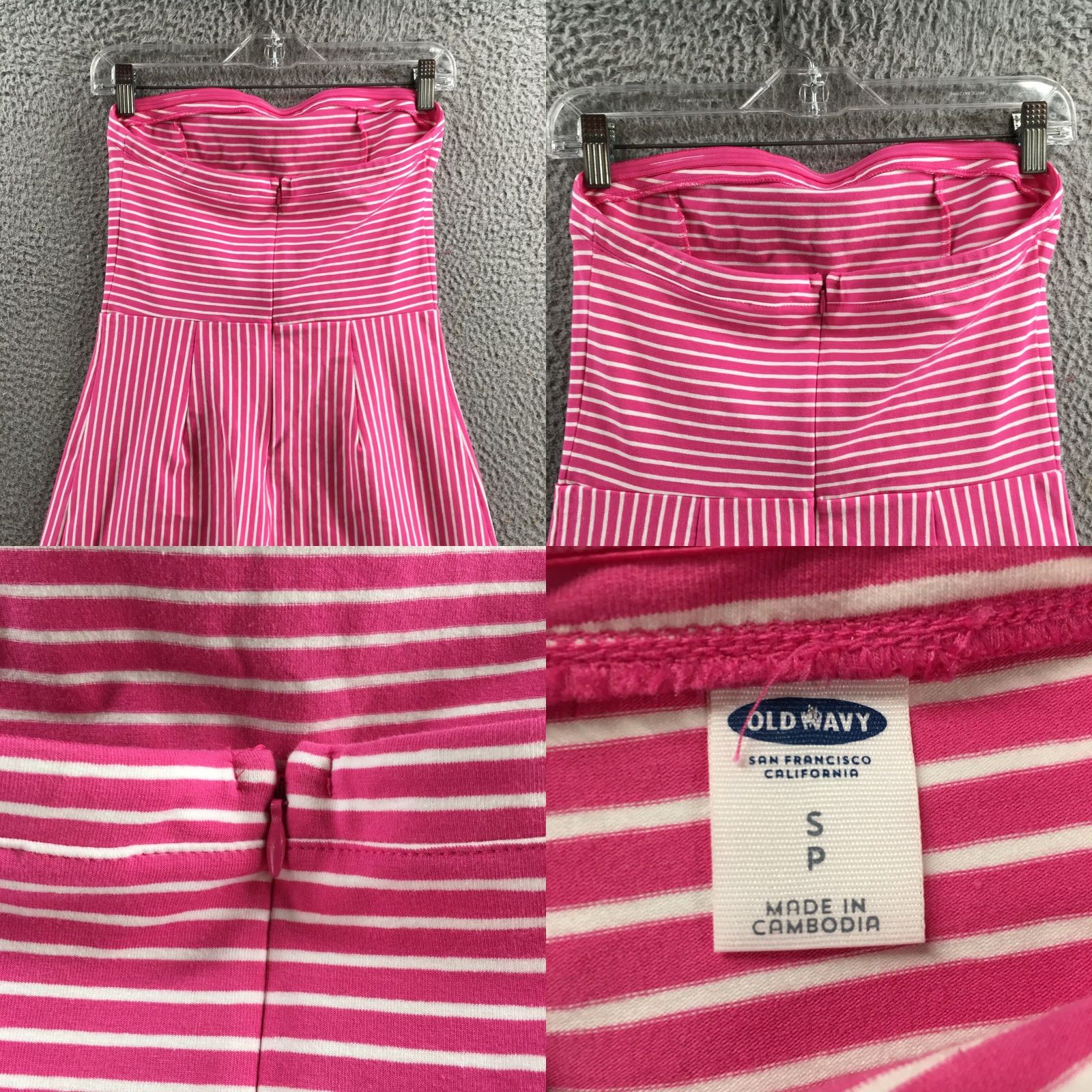 Old Navy Old Navy Dress Strapless Pink Cotton Blend Petite Small Womens Midi A-Line Casual Size S / US 4 / IT 40 - 8 Thumbnail