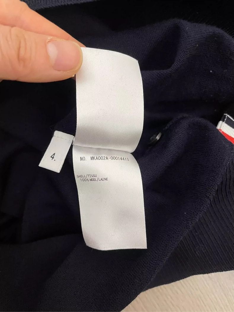 Thom Browne Thom browne Dark blue four-striped wool round-neck sweater Size US XL / EU 56 / 4 - 7 Thumbnail