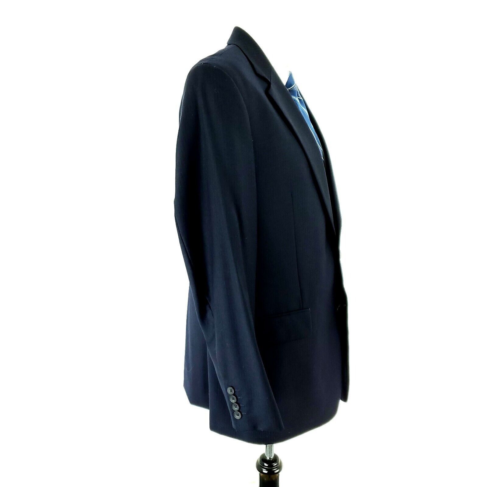 Nautica Nautica Wool 2 Button Blazer 40R Blue Herringbone Sport Coat Size 40R - 6 Thumbnail