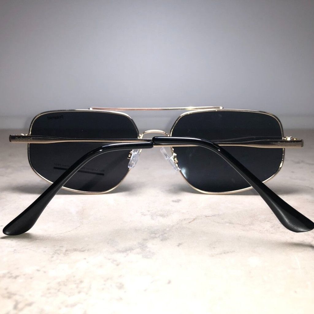 Polaroid Polaroid Black & Gold Polarized Aviator Sunglasses Size ONE SIZE - 3 Thumbnail