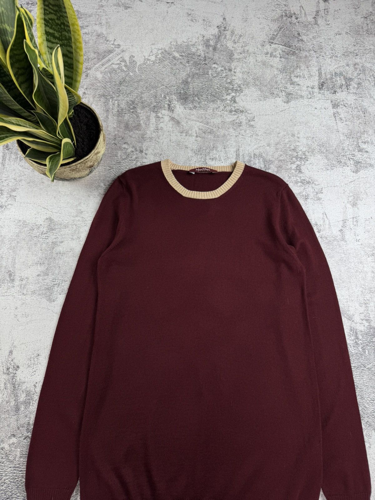 Max Mara × Vintage Max Mara Studio Wool Cherry Dress Long Pullover Sweater Size M / US 6-8 / IT 42-44 - 4 Thumbnail