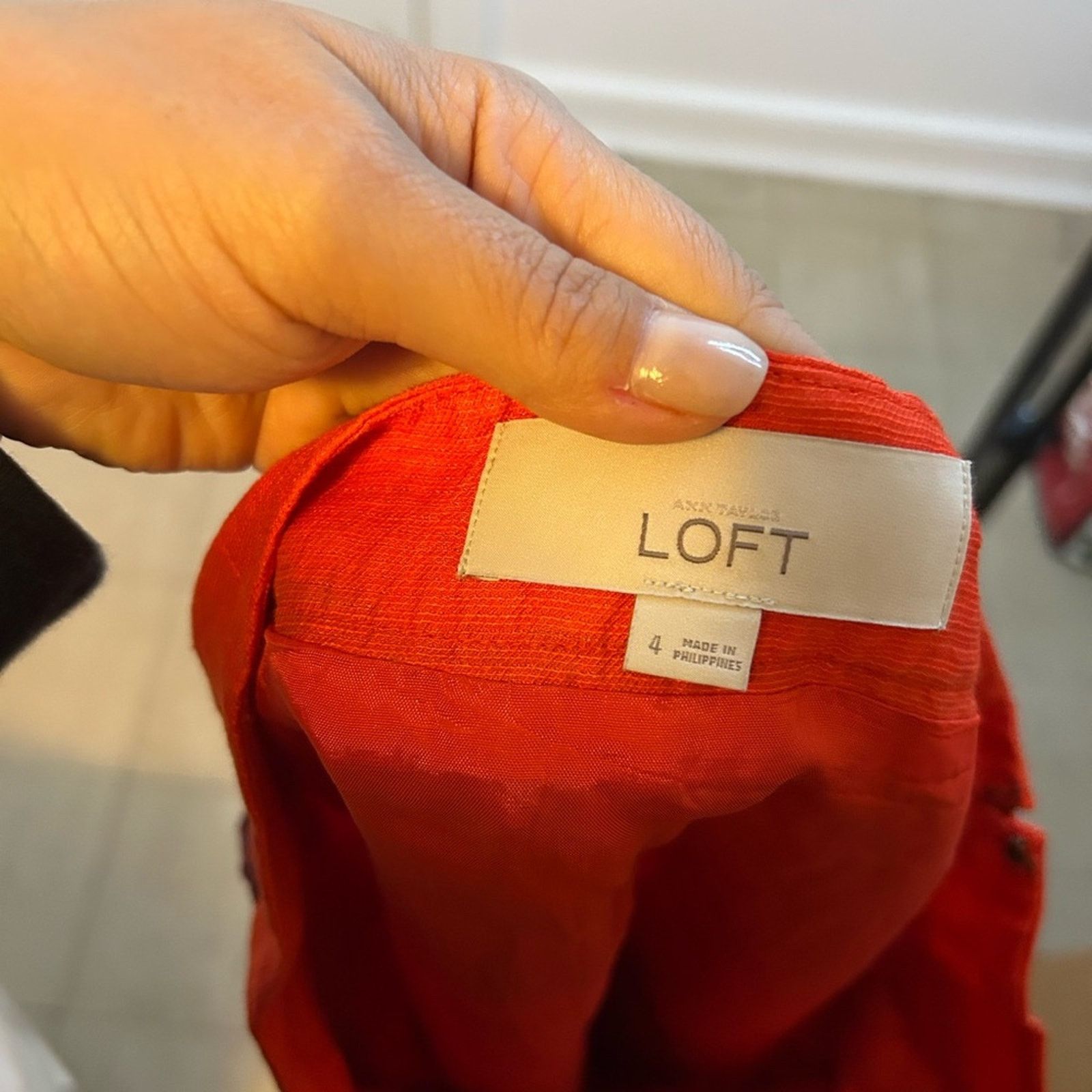 Loft Loft Orange & Purple Striped Linen Blend Skirt Size 27" / US 4 / IT 40 - 2 Thumbnail