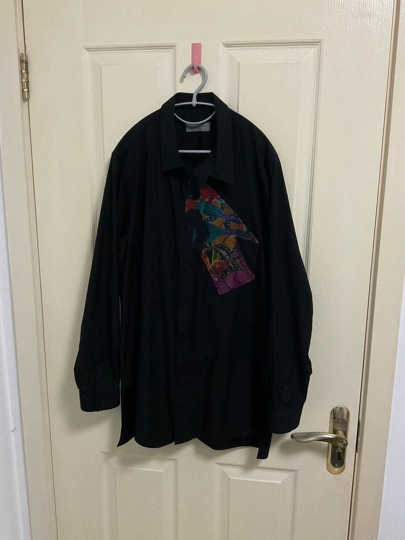 Yohji Yamamoto Yohji Yamamoto Black printed silhouette shirt 2502-Nextarr Size US L / EU 52-54 / 3 - 1 Thumbnail