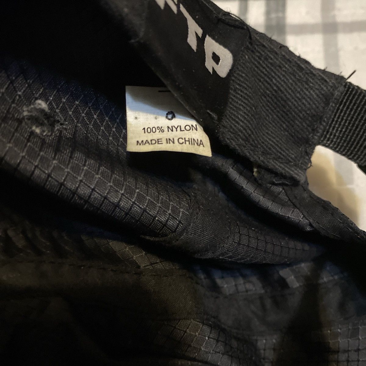 Fuck The Population FTP “woven tape” black and blue Nylon hat Size ONE SIZE - 3 Thumbnail