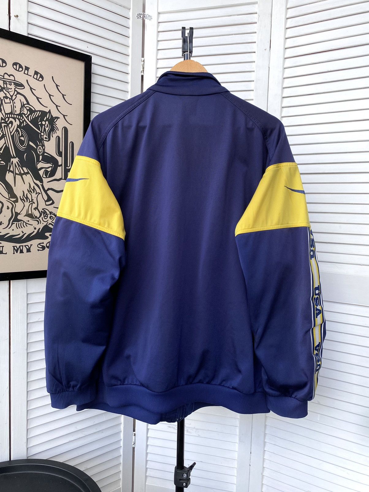 Nike × Vintage Vintage Nike USA Big Swoosh Lampasas Y2K Track Jacket Size US XL / EU 56 / 4 - 2 Thumbnail