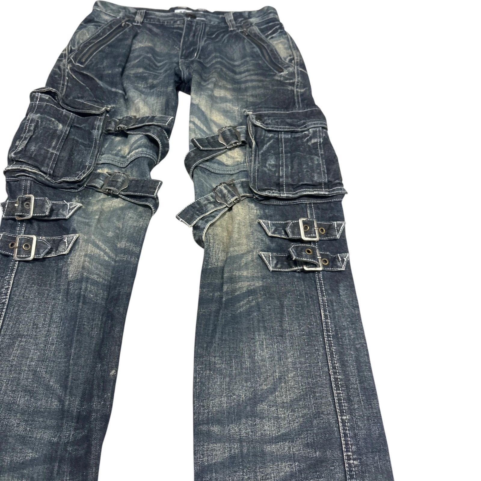 LOWBOX Lowbox blue utility cargo bondage denim jeans Size US 30 / EU 46 - 3 Thumbnail