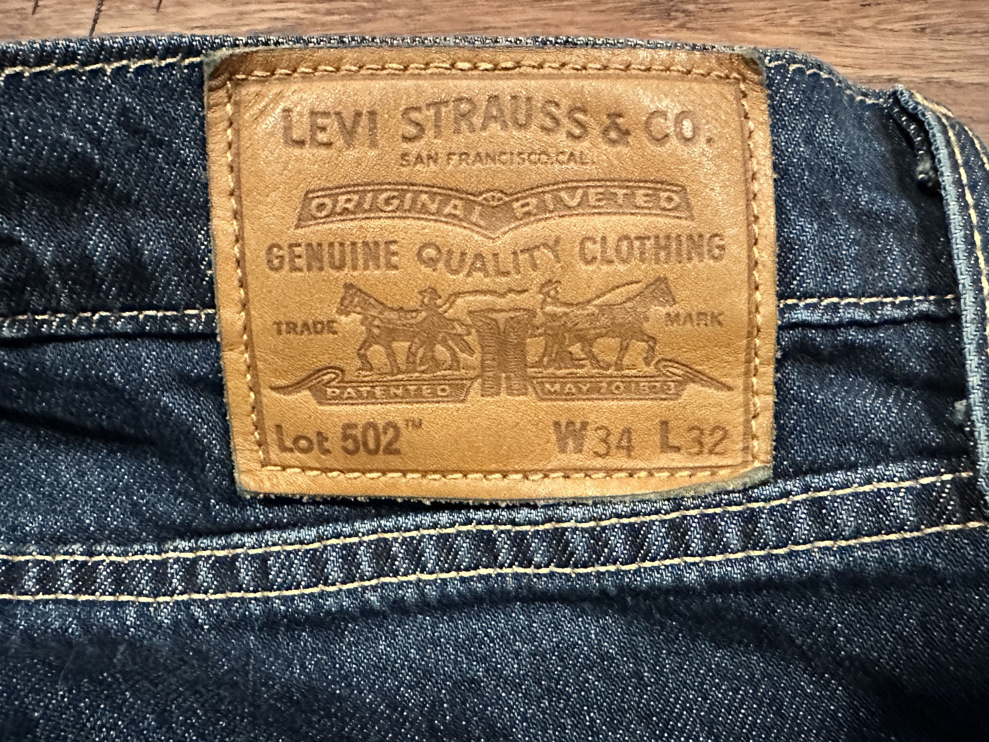 Levi's Levi’s 502 Taper Fit Jeans 34x32 Dark Wash Size US 34 / EU 50 - 5 Thumbnail