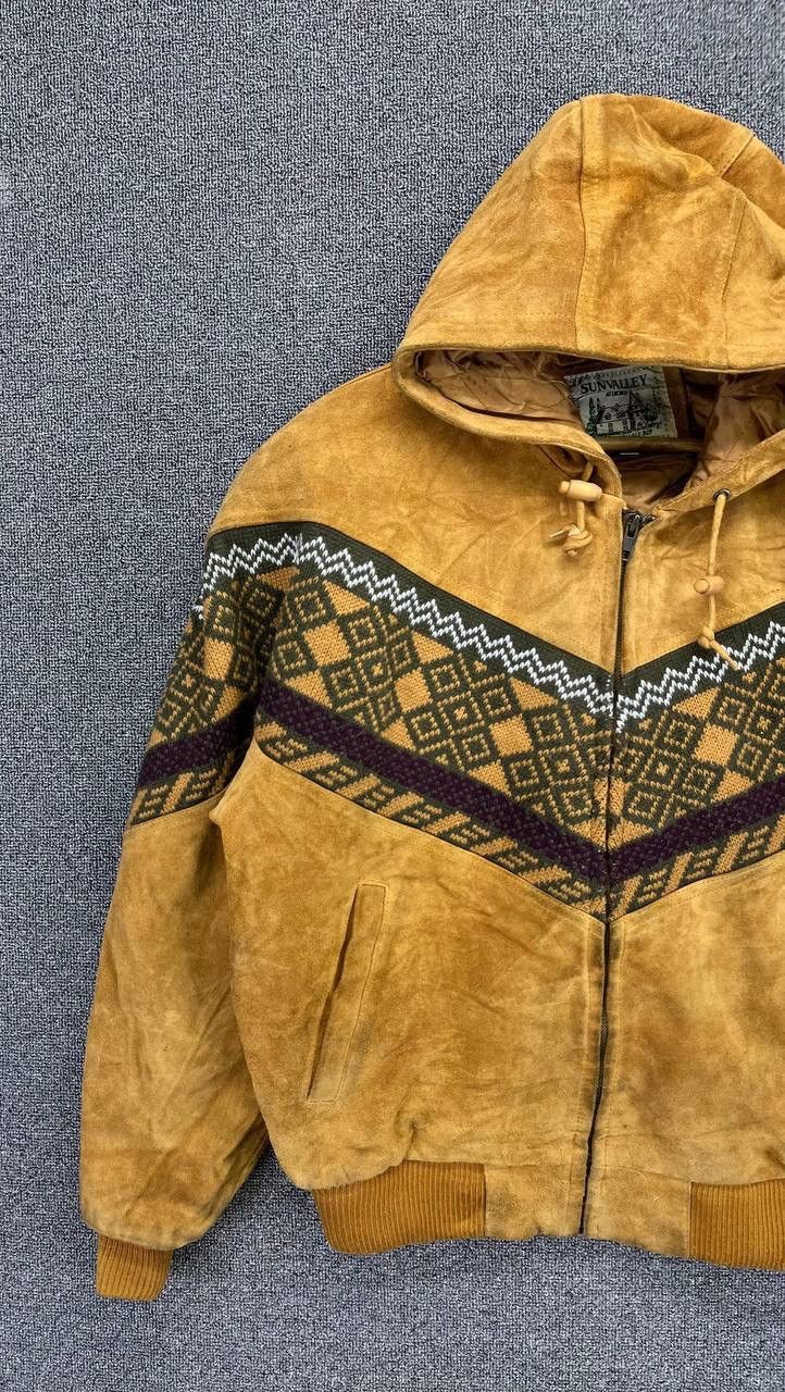 Japanese Brand Vintage Sun Valley Hooded Rare Leather Jacket Size M / US 6-8 / IT 42-44 - 3 Thumbnail