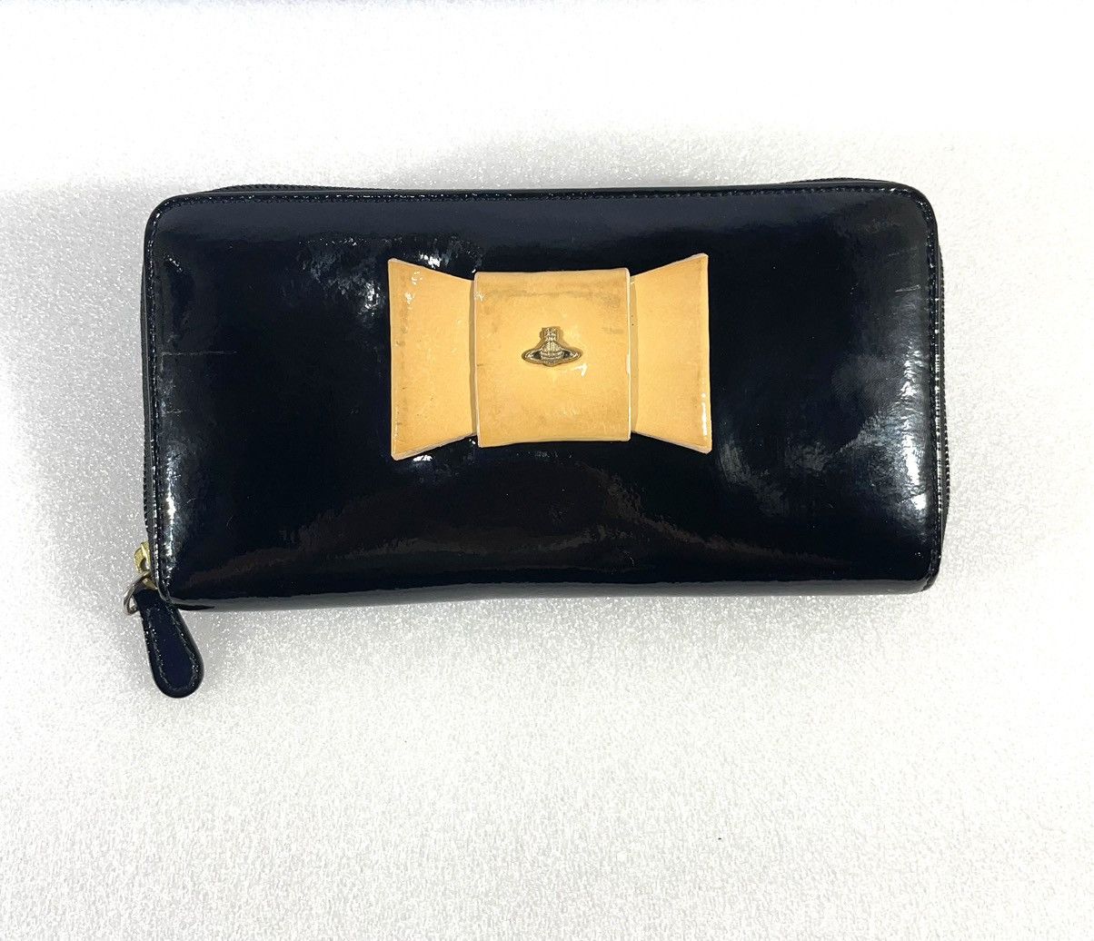 Vivienne Westwood Patent Leather Ribbon Long Wallet Size ONE SIZE - 3 Thumbnail