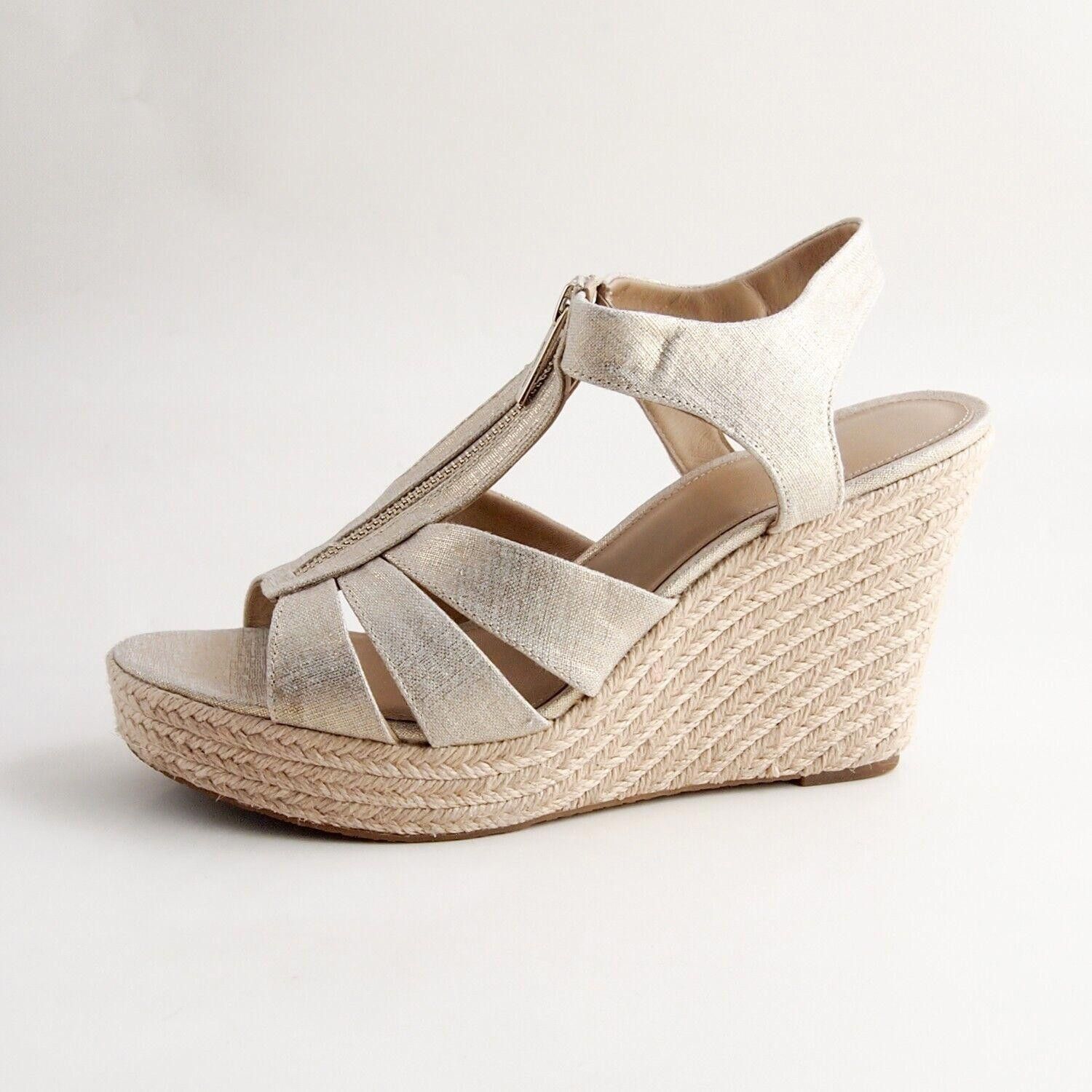 Michael Kors Michael Kors Wedge Sandals Gold Coated Canvas US 9.5 EU 39.5 Size US 9.5 / IT 39.5 - 1 Thumbnail
