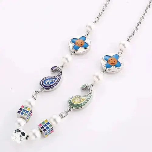Jewelry Cross Wild Round Bead Skull Necklace Size ONE SIZE - 4 Thumbnail