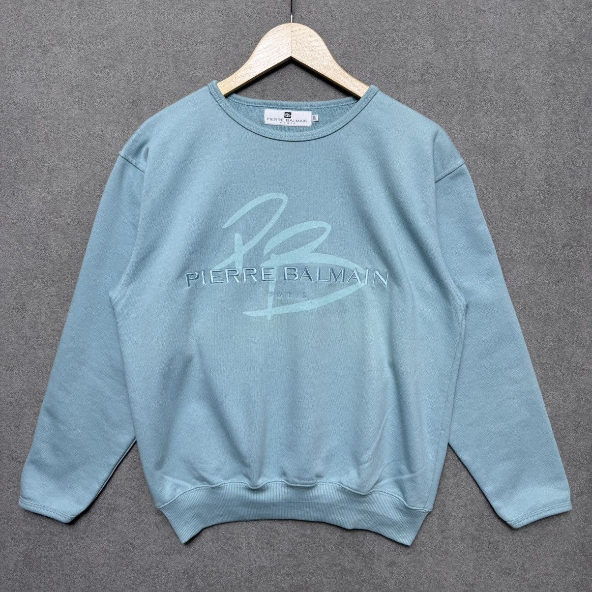 Balmain Pierre Balmain Embroidered Baby Blue Spell Out Logo Size US L / EU 52-54 / 3 - 1 Thumbnail
