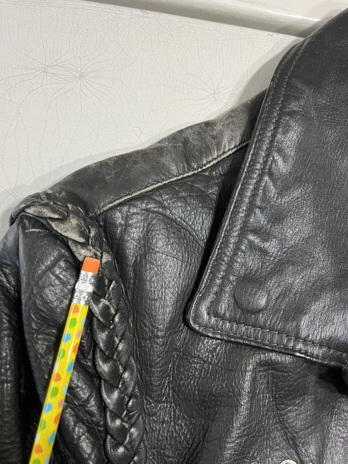 Vintage Vintage leather biker style jacket Size L / US 10 / IT 46 - 3 Thumbnail