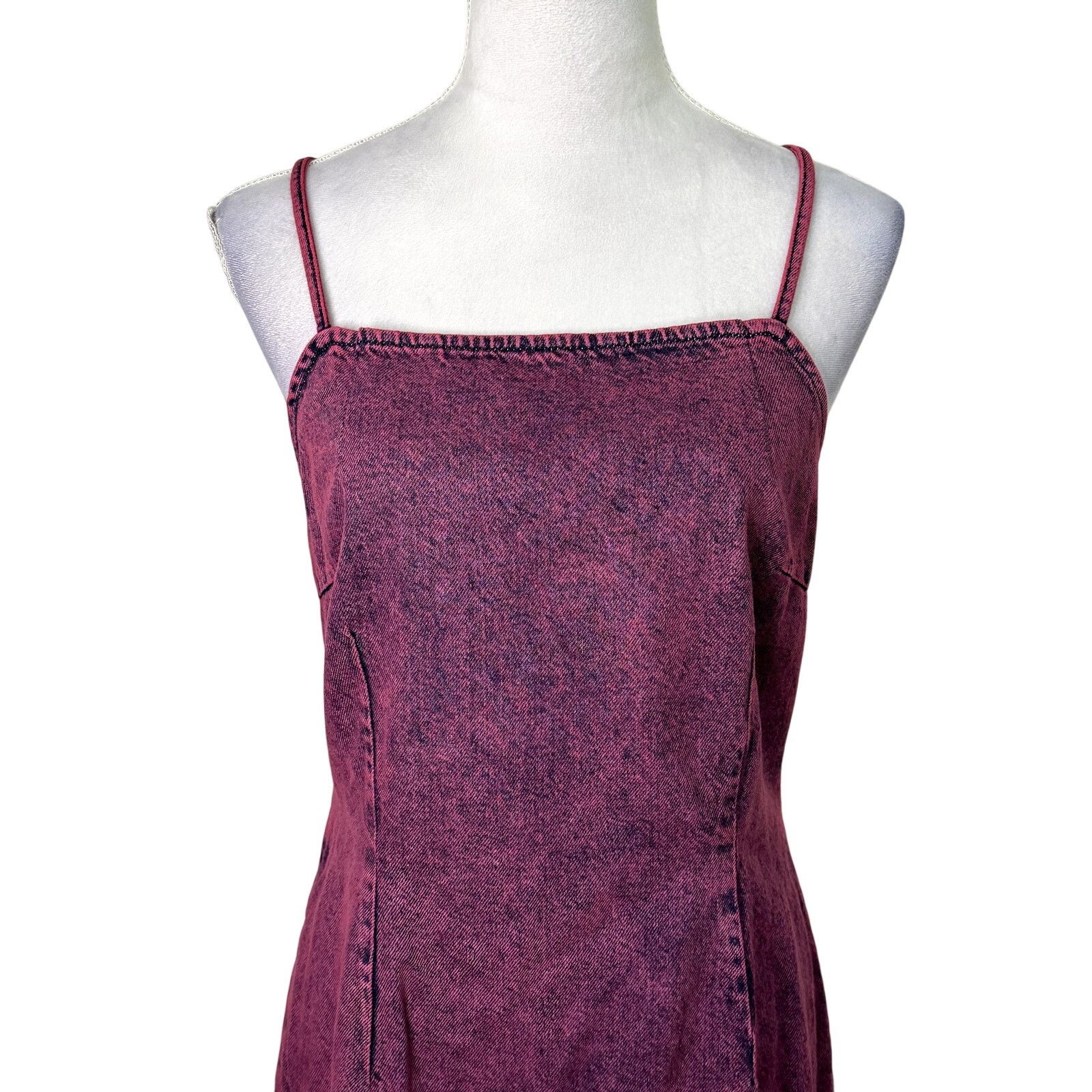 Topshop Topshop Mini Denim Dress Over Dye Square Neckline Pink W 8 Size M / US 6-8 / IT 42-44 - 3 Thumbnail