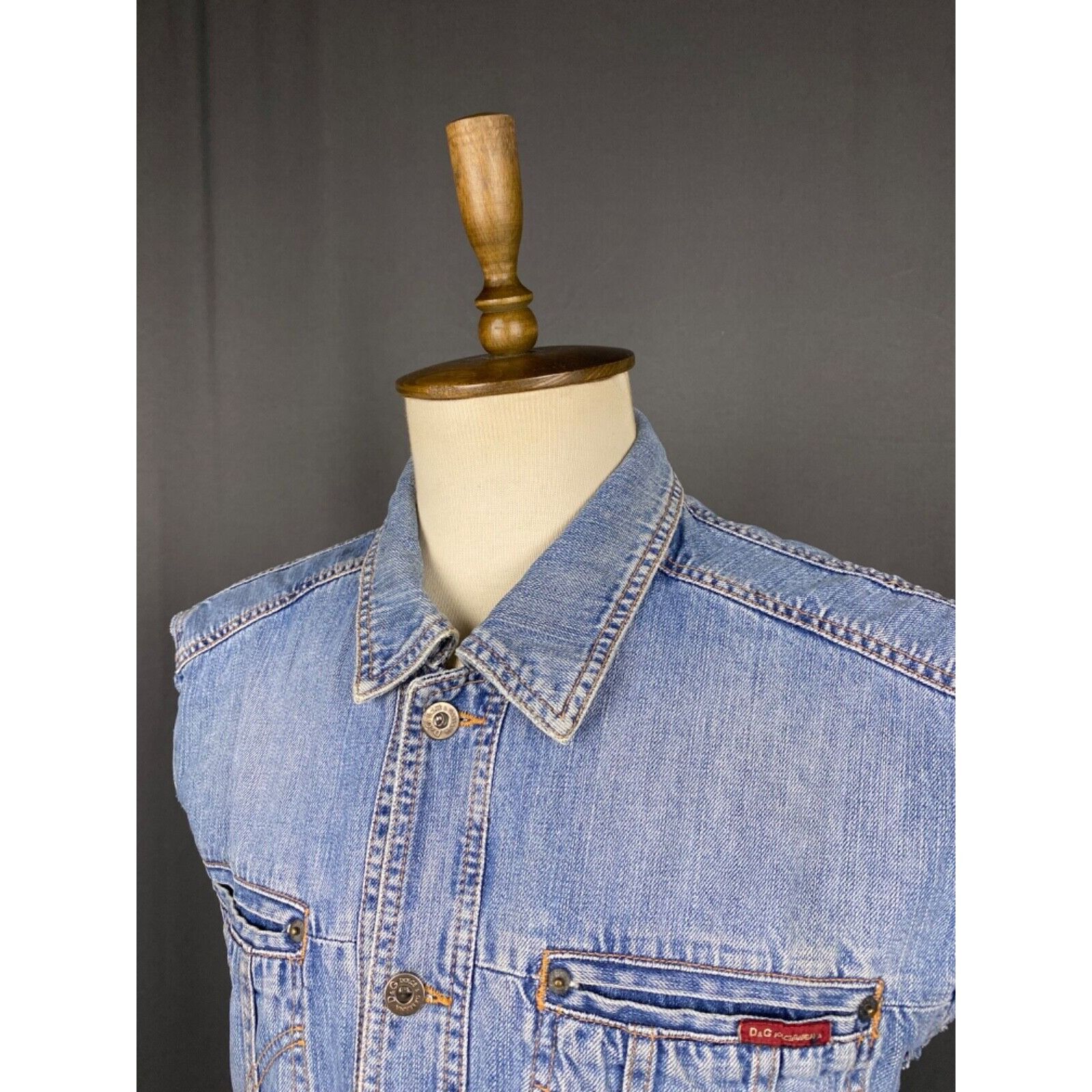Dolce & Gabbana RARE! Dolce&Gabbana Vintage Men's Blue Denim Vest Size 40/54 Size US L / EU 52-54 / 3 - 5 Thumbnail