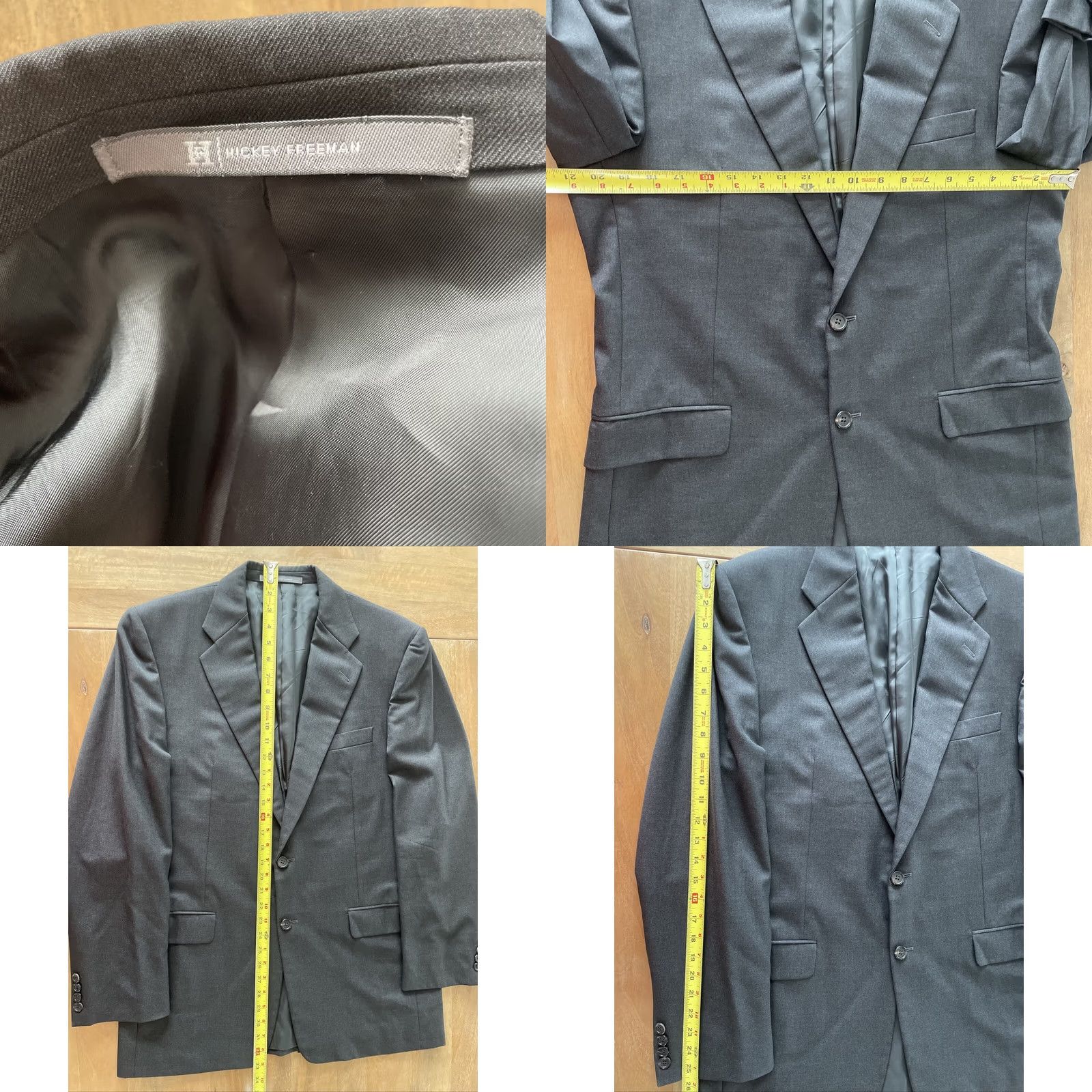 Madison Hickey Freeman Blazer Sport Jacket Coat 40R Dark Gray Wool Mens Size 40R - 8 Thumbnail