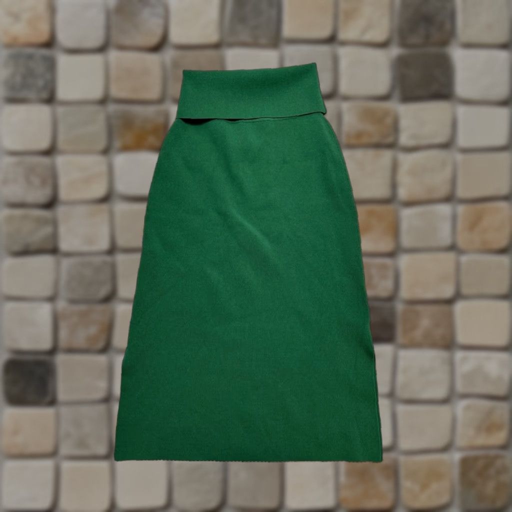 M.M.LaFleur MM.LaFleur Skirt Womens XS Green Knit Short Straight & Pencil Skirt, High Rise, Solid, Viscose, Spring Summer Fall, Business Size 26" / US 2 / IT 38 - 1 Thumbnail