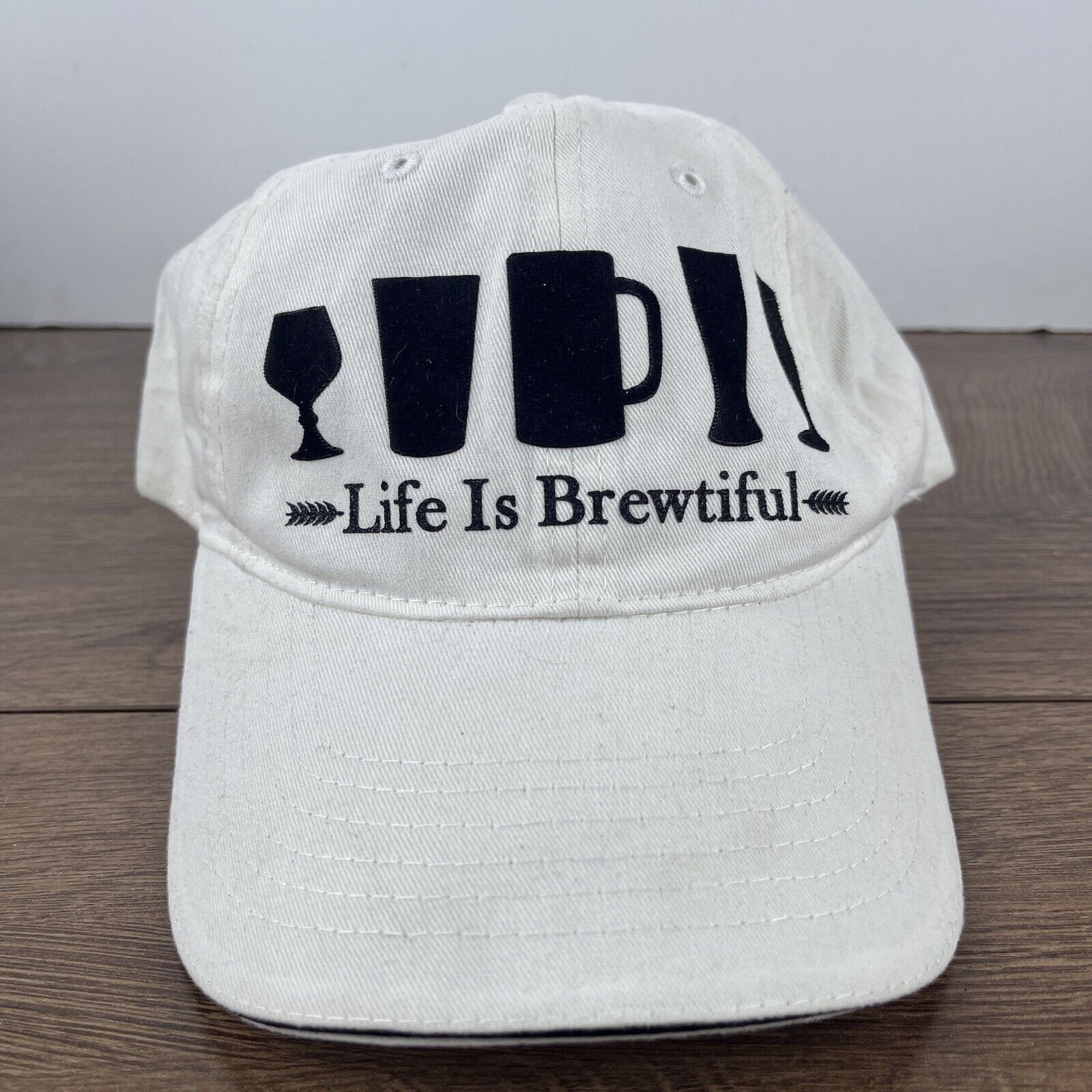 Other Life is Brewtiful Hat Brewtiful White Hat Adjustable Adult S Size ONE SIZE - 3 Thumbnail
