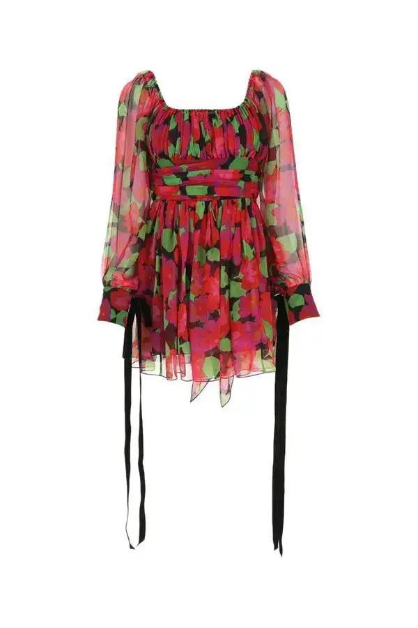 Saint Laurent Paris o1y0126 Mini Dress in Multicolor Size M / US 6-8 / IT 42-44 - 1 Preview