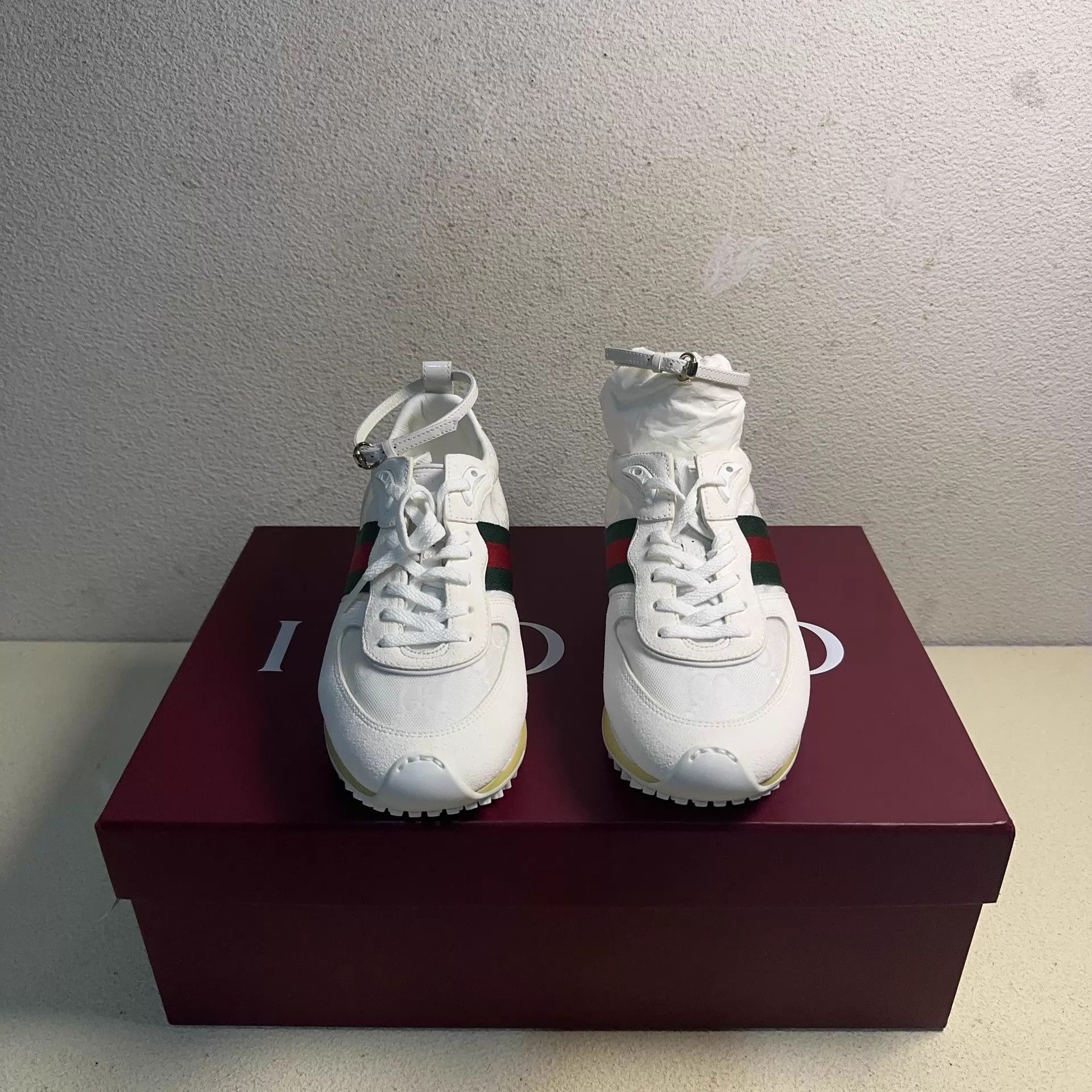 Gucci GUCCI Horsebit 1955 Women's White High-Top Sneaker 36 Size US 5.5 / IT 35.5 - 2 Thumbnail