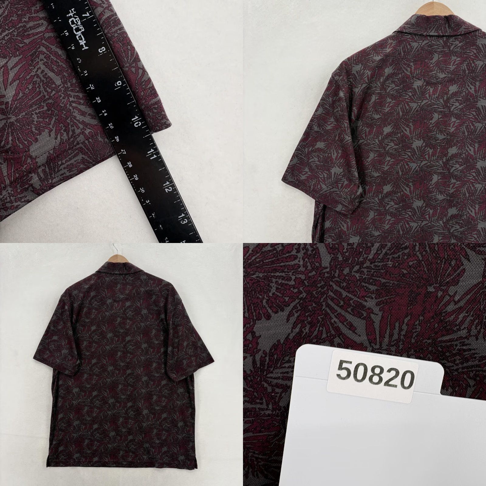 Haggar Haggar Polo Shirt Mens L Purple Tropical Floral 18 Pro Cool Moisture Wicking Golf Shirt Size US L / EU 52-54 / 3 - 8 Thumbnail