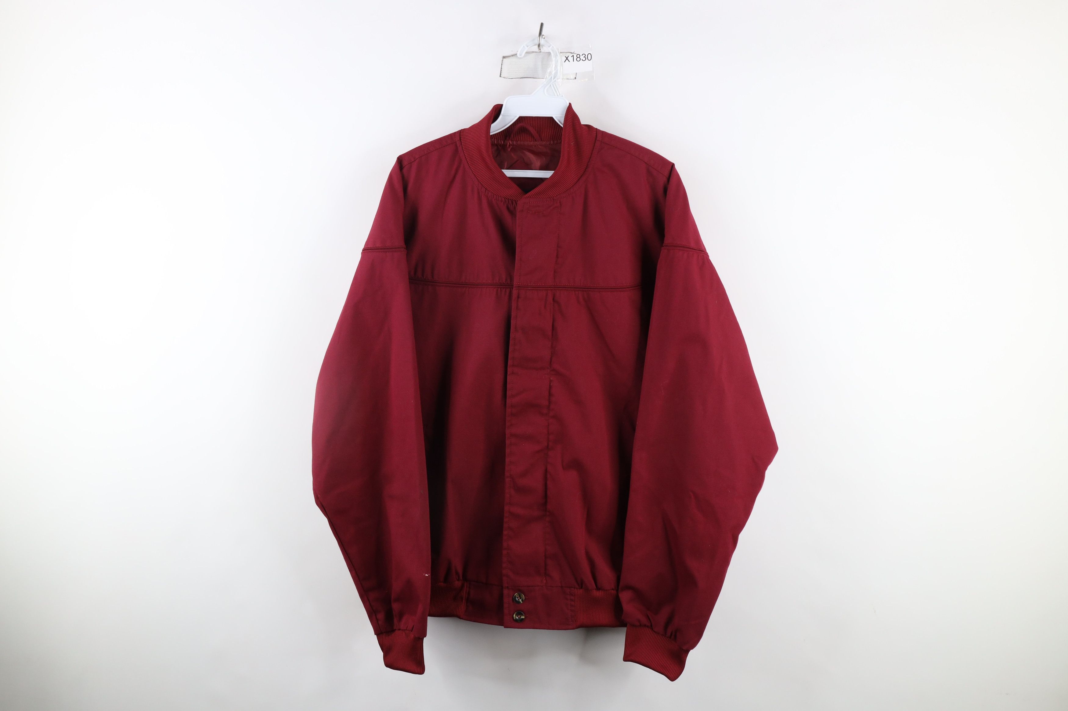 Vintage Vintage 90s Streetwear Blank Full Zip Bomber Jacket Red Size US M / EU 48-50 / 2 - 1 Thumbnail