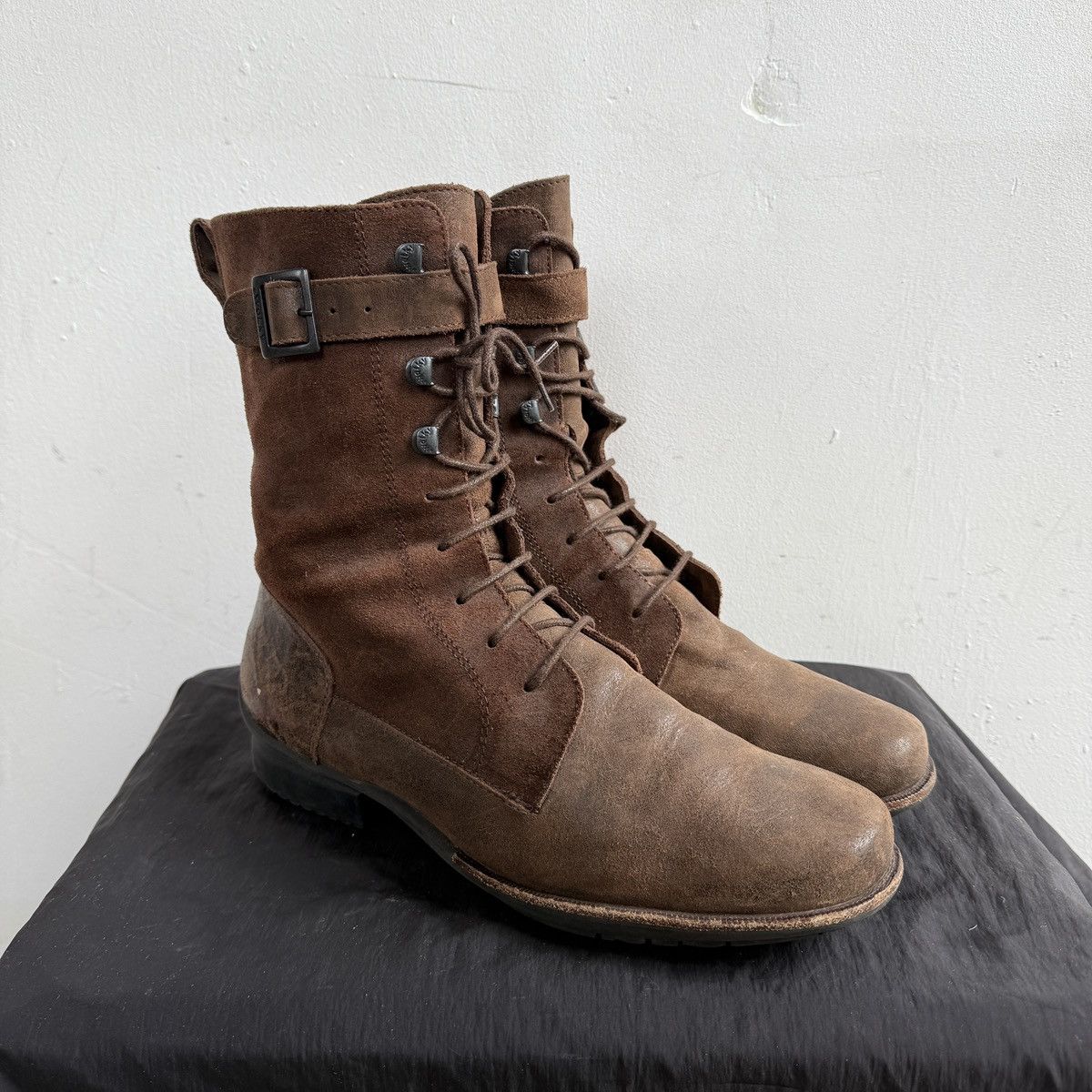 Seditionaries 00's Wolky Brown Leather Lace Up Boots With Buckles Size US 11 / IT 41 - 2 Thumbnail