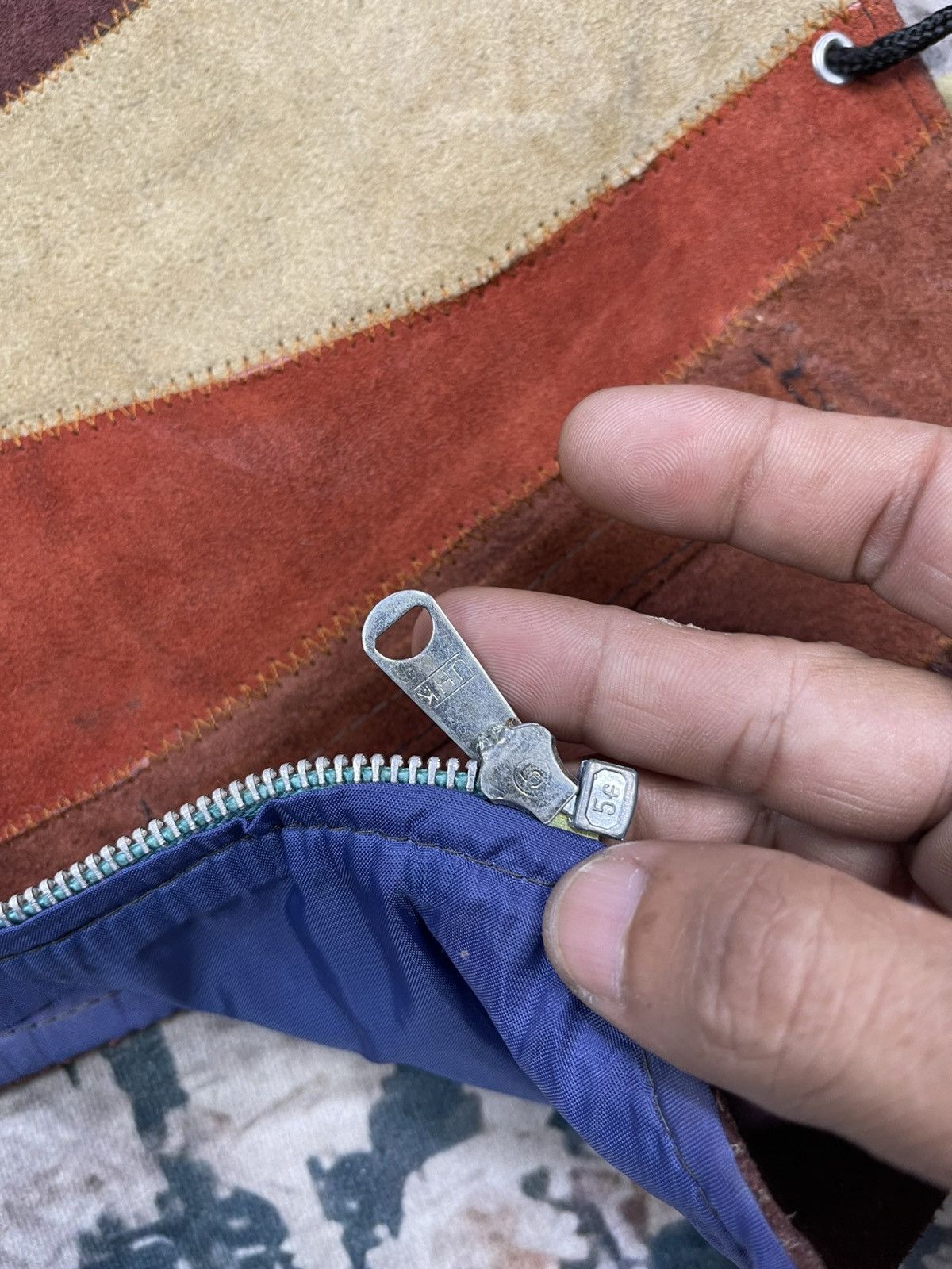 Genuine Leather Vtg Custom Handmade Patchwork Suede Leather Vest Size US M / EU 48-50 / 2 - 16 Thumbnail