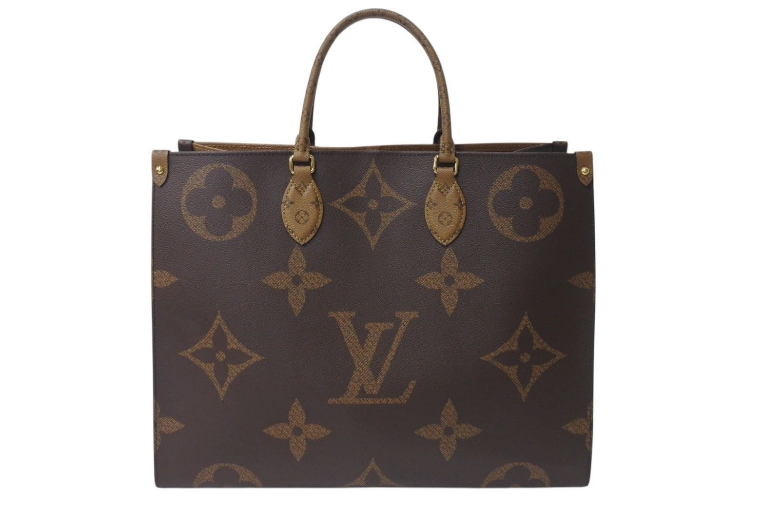 Louis Vuitton On The Go Mm Tote Bag in Brown, Men's
