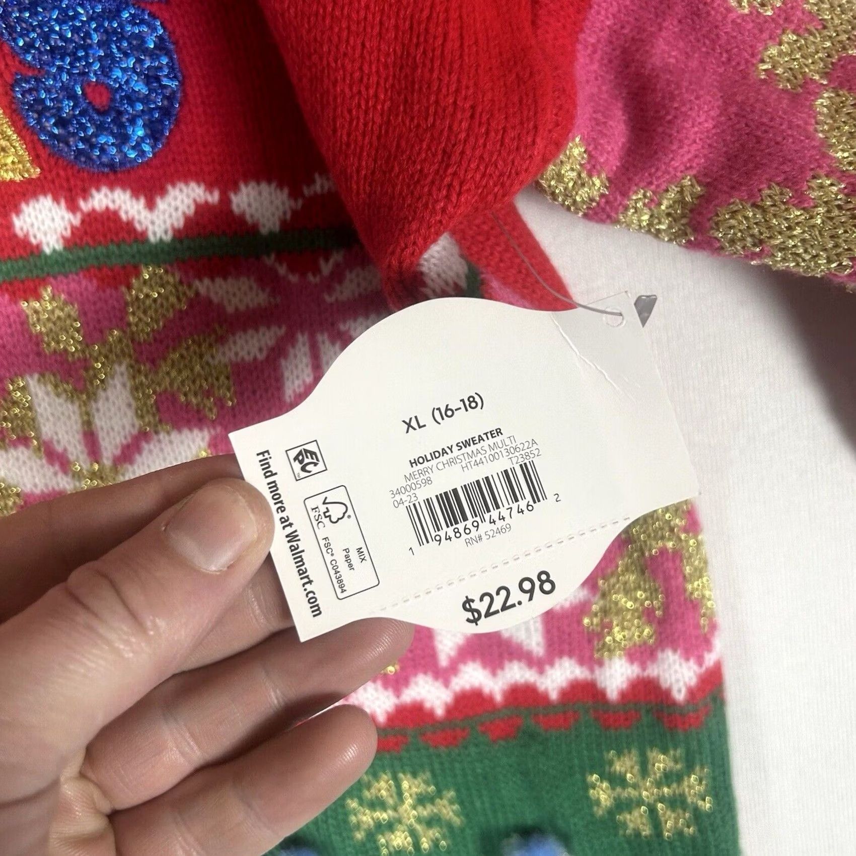 Vintage VINTAGE Ugly Christmas Sweater NEW Womens Juniors XL 16-18 Holiday Merry X-mas Red NWT Size XL / US 12-14 / IT 48-50 - 4 Thumbnail