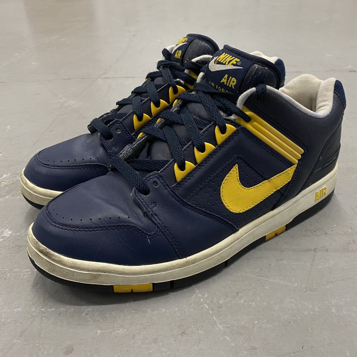 Nike × Vintage Vintage 2003 Nike Air Force 2 “Michigan” Navy/Yellow RARE Size US 11 / EU 44 - 1 Thumbnail