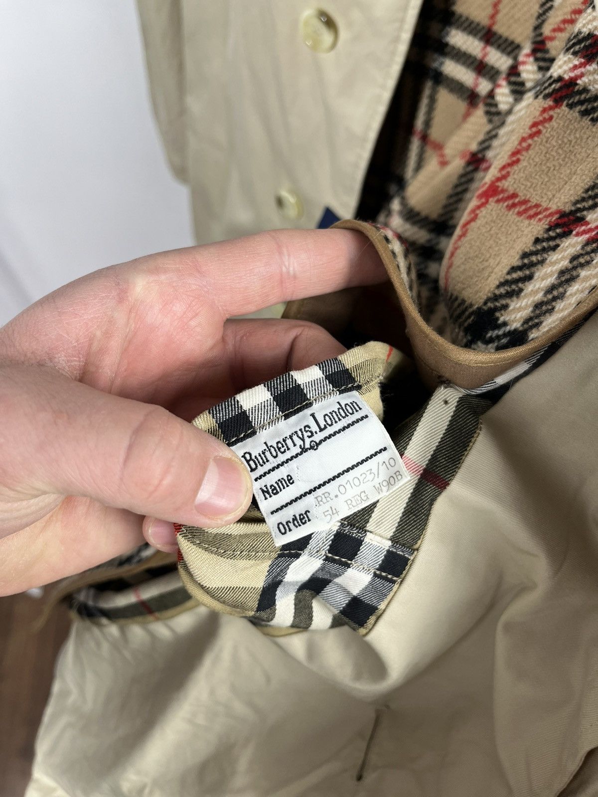Burberry Burberrys Mens Beige Coat Wool Lined Vintage Trench Size US M / EU 48-50 / 2 - 16 Thumbnail