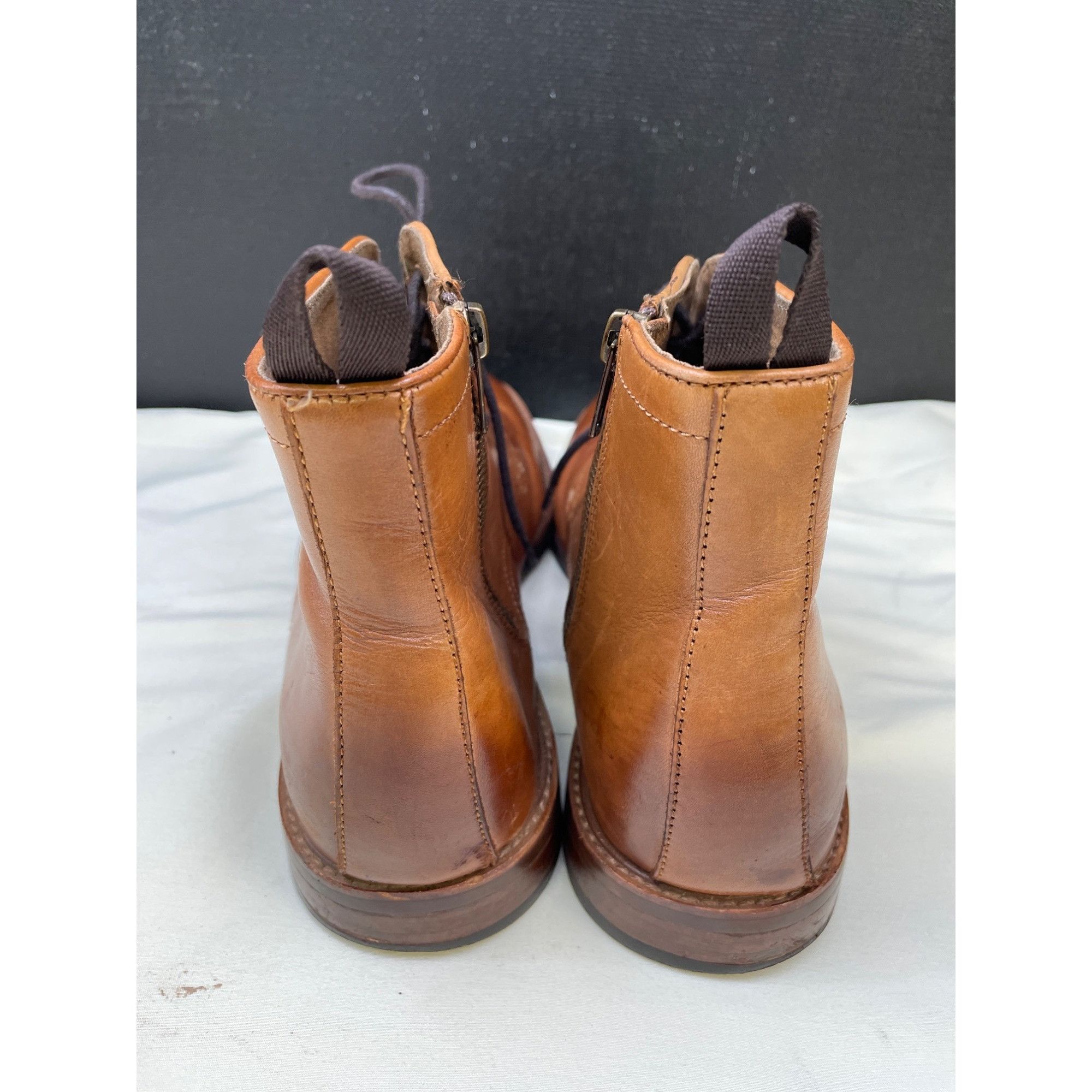 Aldo Aldo Mens Brown Leather Ankle Boots Shoes Zip up SIde Size 1 Size US 10 / EU 43 - 4 Thumbnail