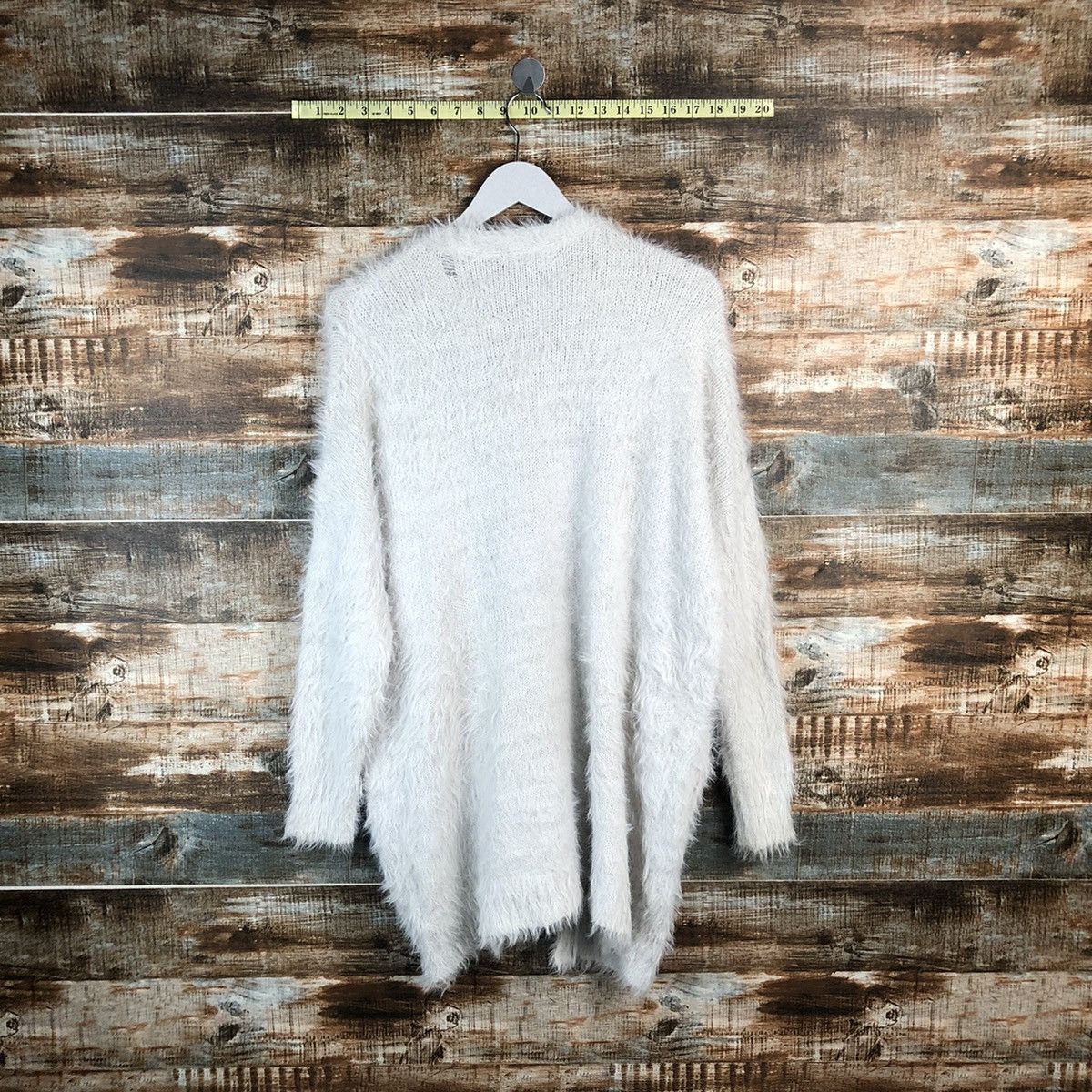 Homespun Knitwear Archives Grey fur mohair shaggy Cardigan Knitwear #A1325 Size M / US 6-8 / IT 42-44 - 12 Thumbnail