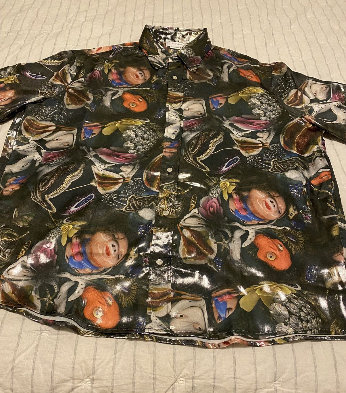 Acne Studios Acne Studios Printed Lamé Shirt 52 NWT Size US XL / EU 56 / 4 - 5 Thumbnail