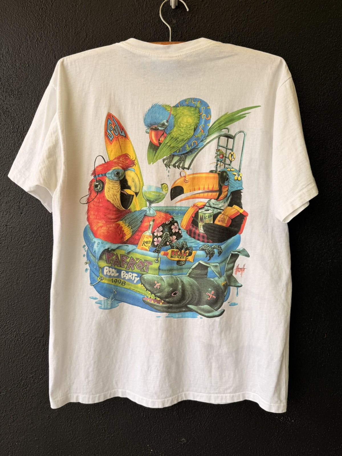 Caribbean Vintage 1998 Caribbean Soul "Parrot Pool Party" T-Shirt Size US XL / EU 56 / 4 - 1 Thumbnail