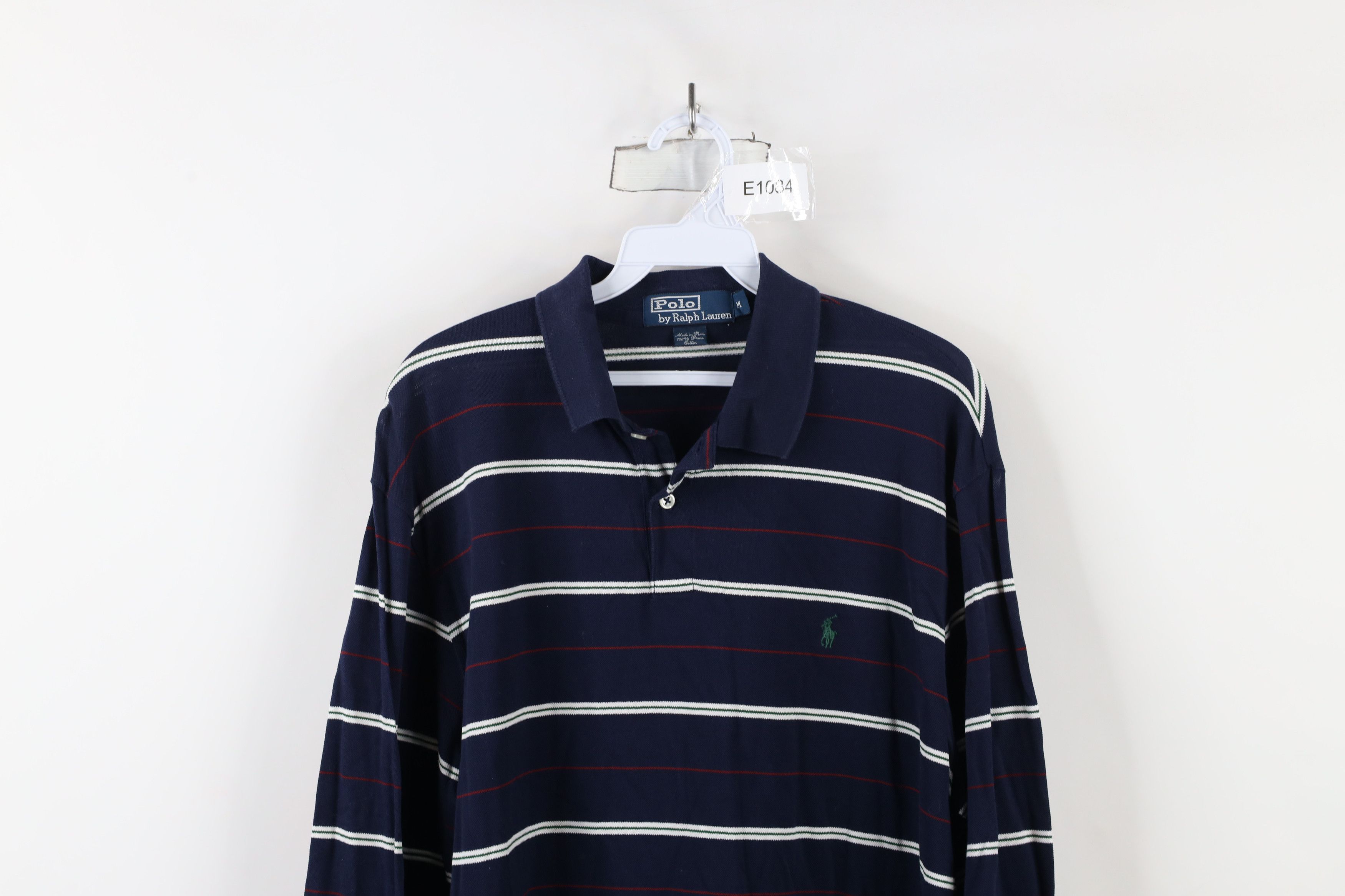 Ralph Lauren × Vintage Vintage 90s Ralph Lauren Pima Cotton Long Sleeve Polo Size US M / EU 48-50 / 2 - 2 Thumbnail